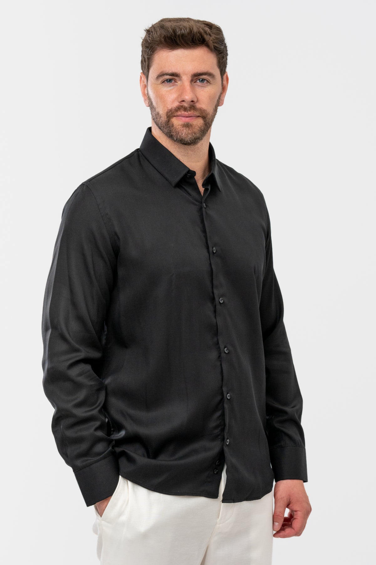 CAMASA SLIM FIT D'S DAMAT - Negru