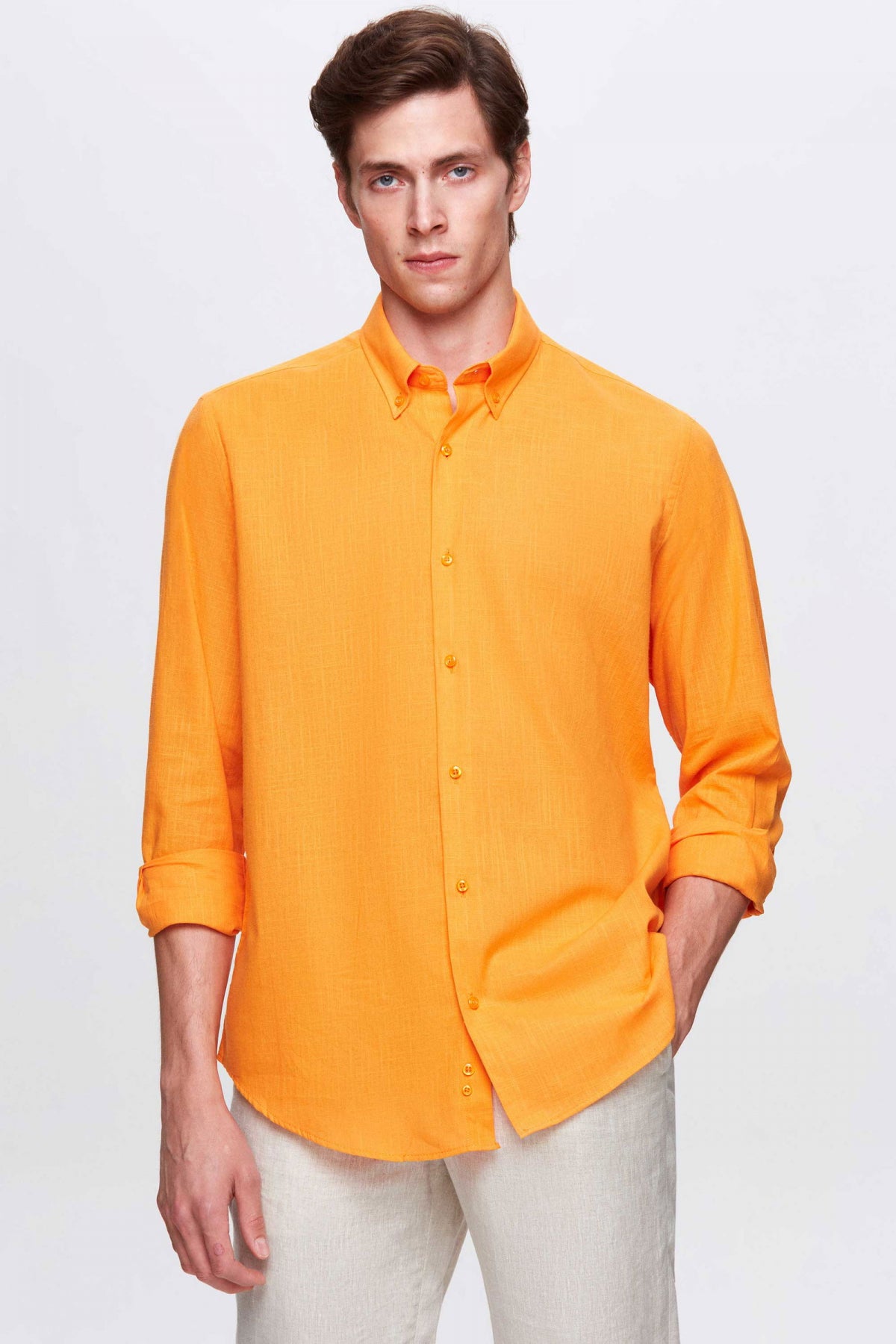 CAMASA D'S DAMAT RELAXED FIT - Portocaliu Deschis