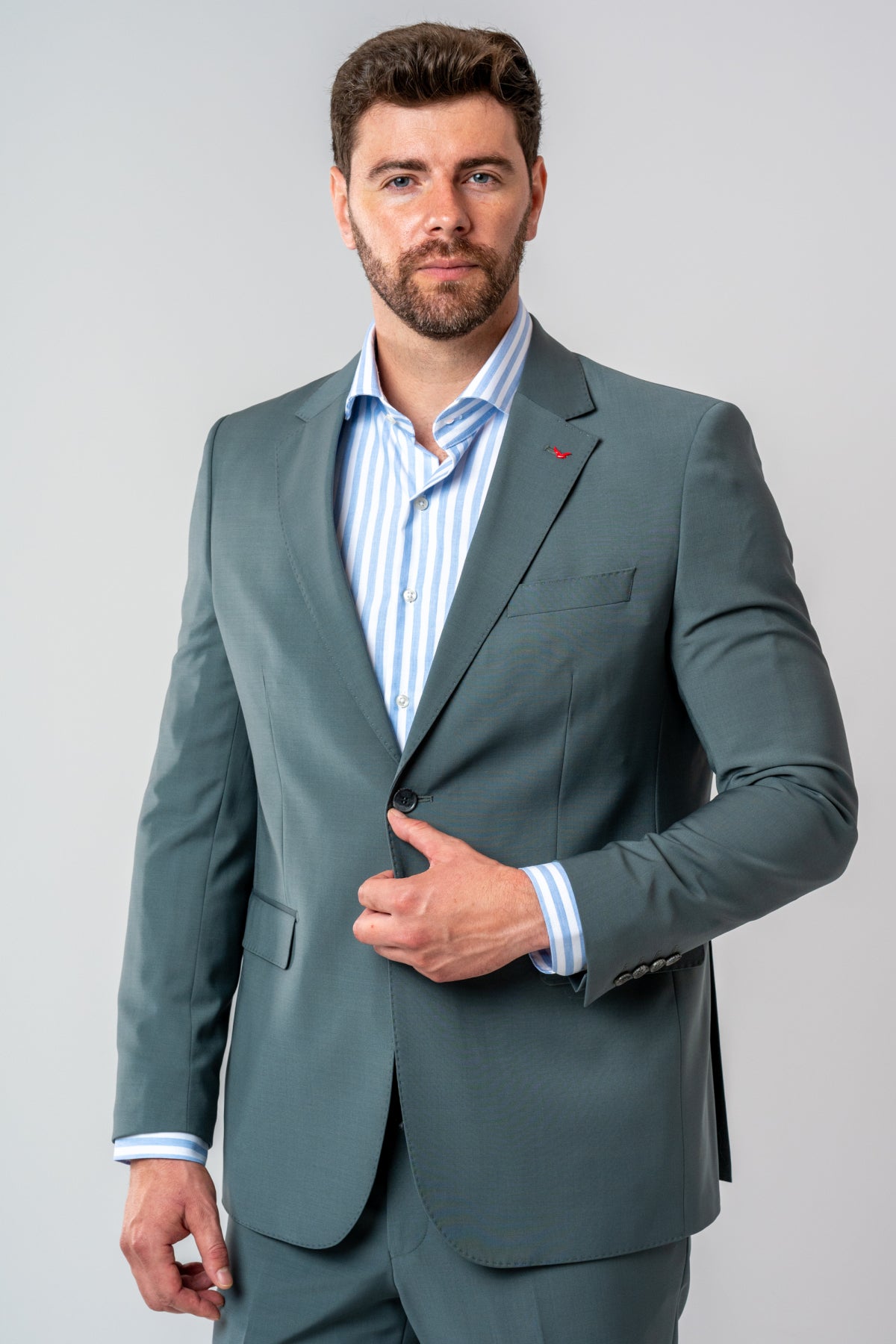 COSTUM REGULAR FIT D'S DAMAT - Mușchi Întunecat