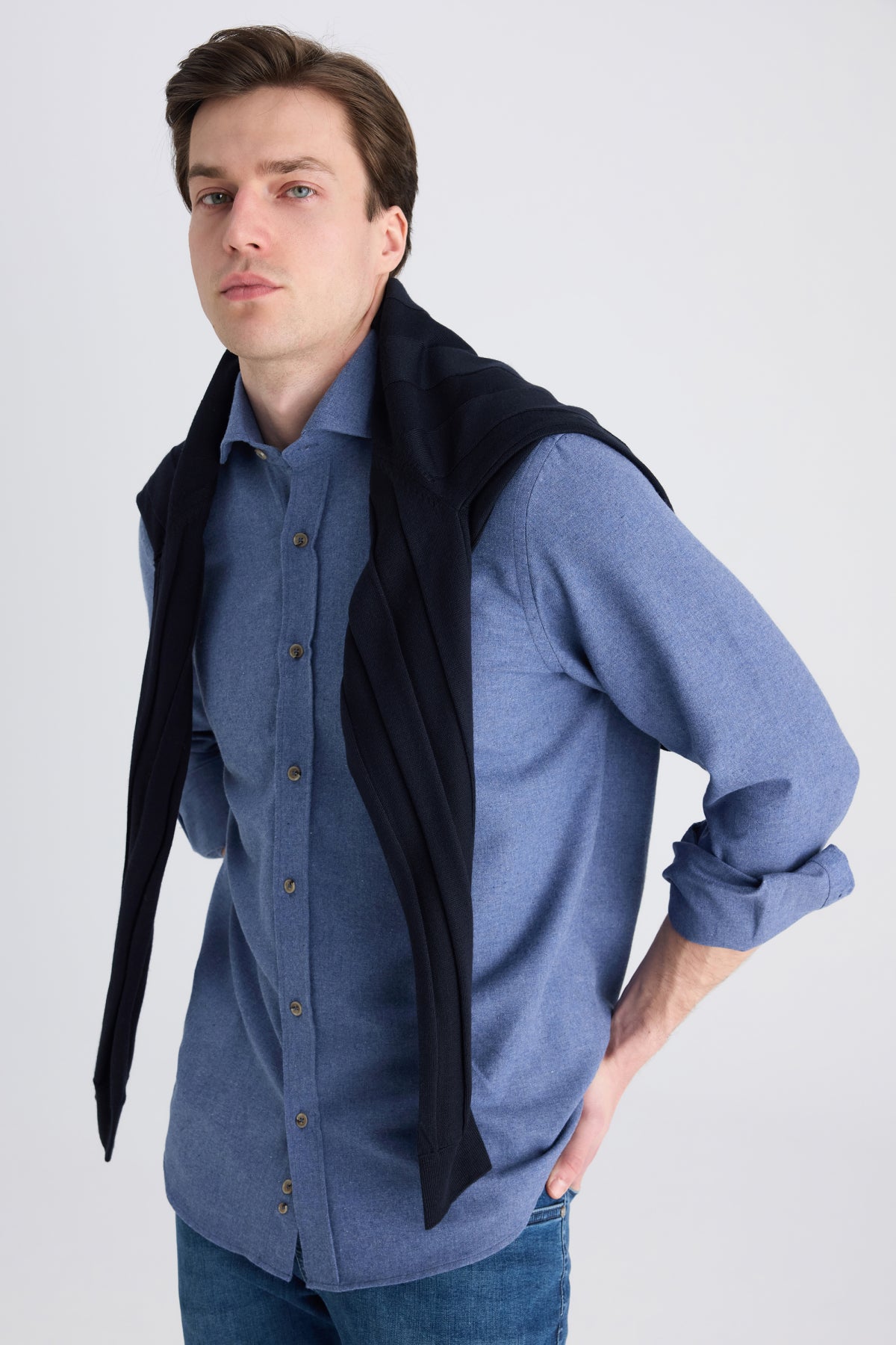 CAMASA COMFORT FIT D'S DAMAT - Albastru