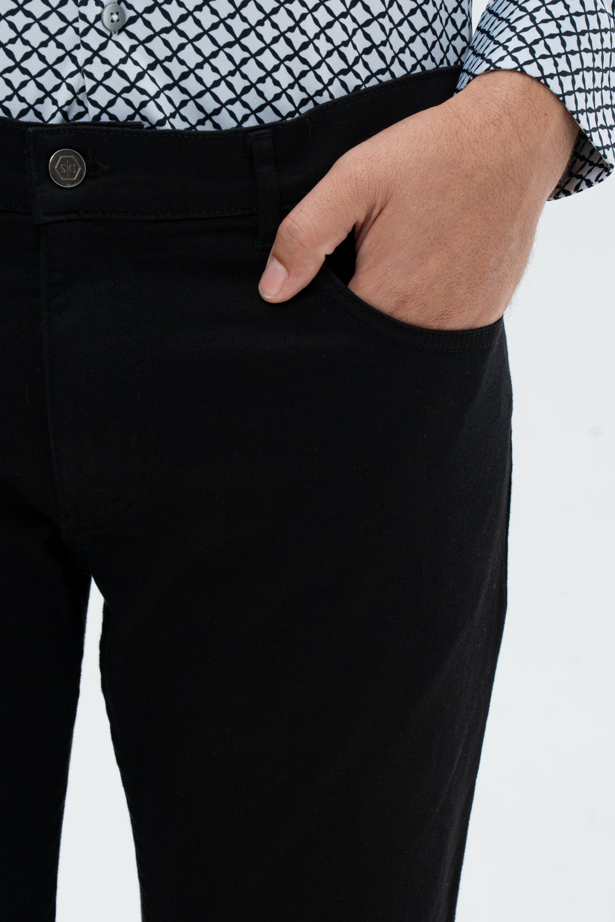 PANTALONI CASUAL SLIM FIT D'S DAMAT - Negru