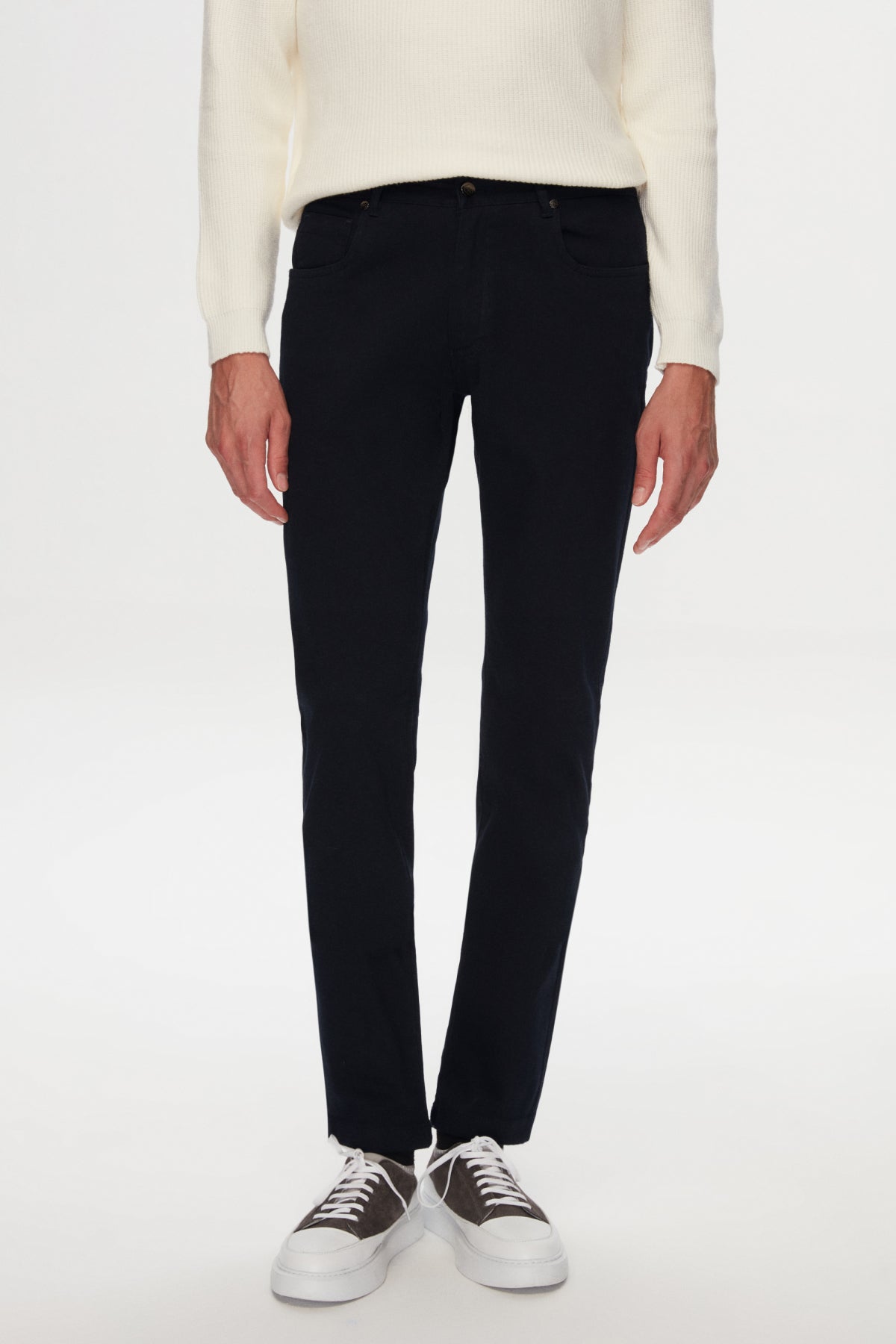 PANTALONI CASUAL SLIM FIT D'S DAMAT - Bleumarin