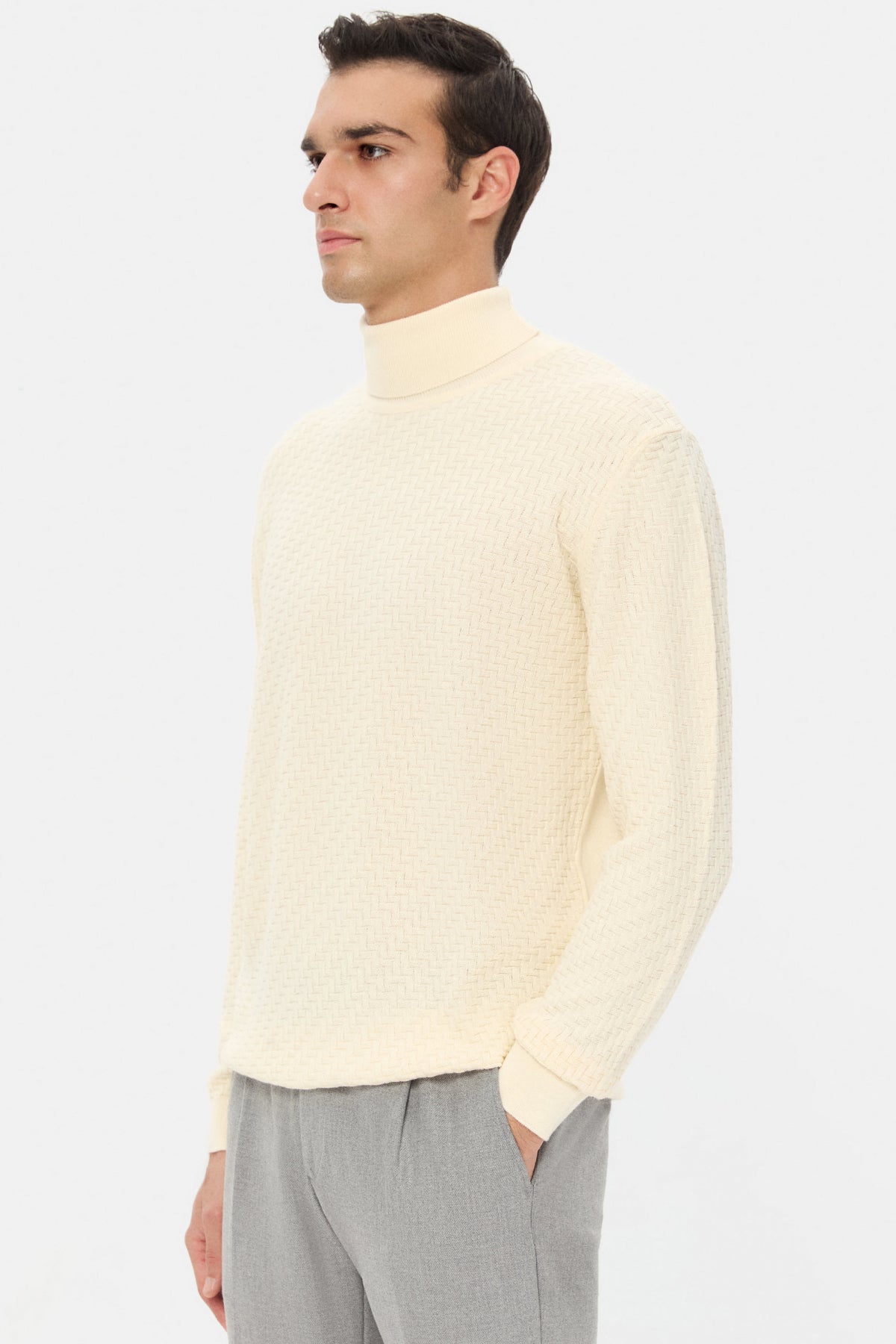 PULOVER REGULAR FIT D'S DAMAT - Ecru