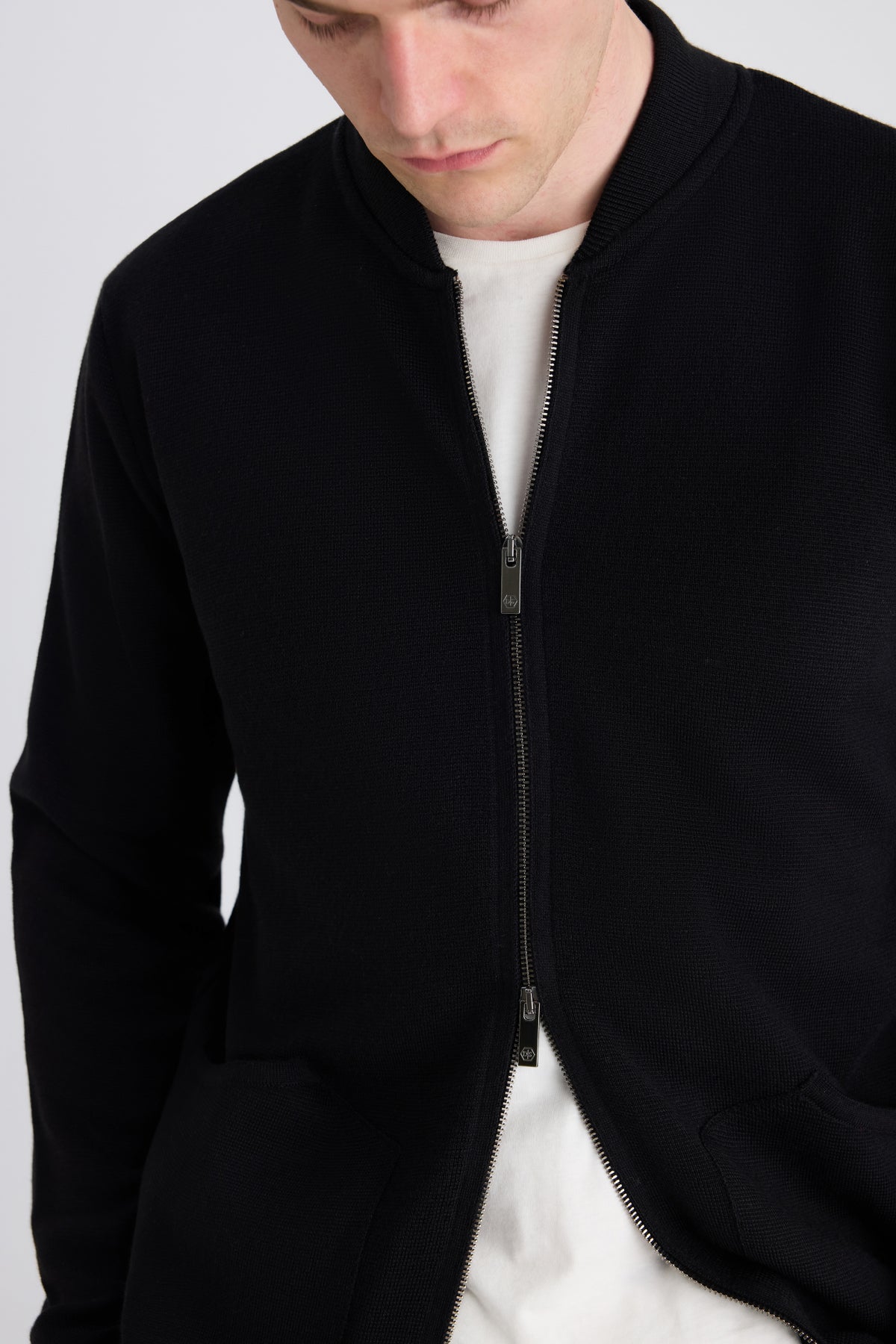 CARDIGAN REGULAR FIT D'S DAMAT - Negru