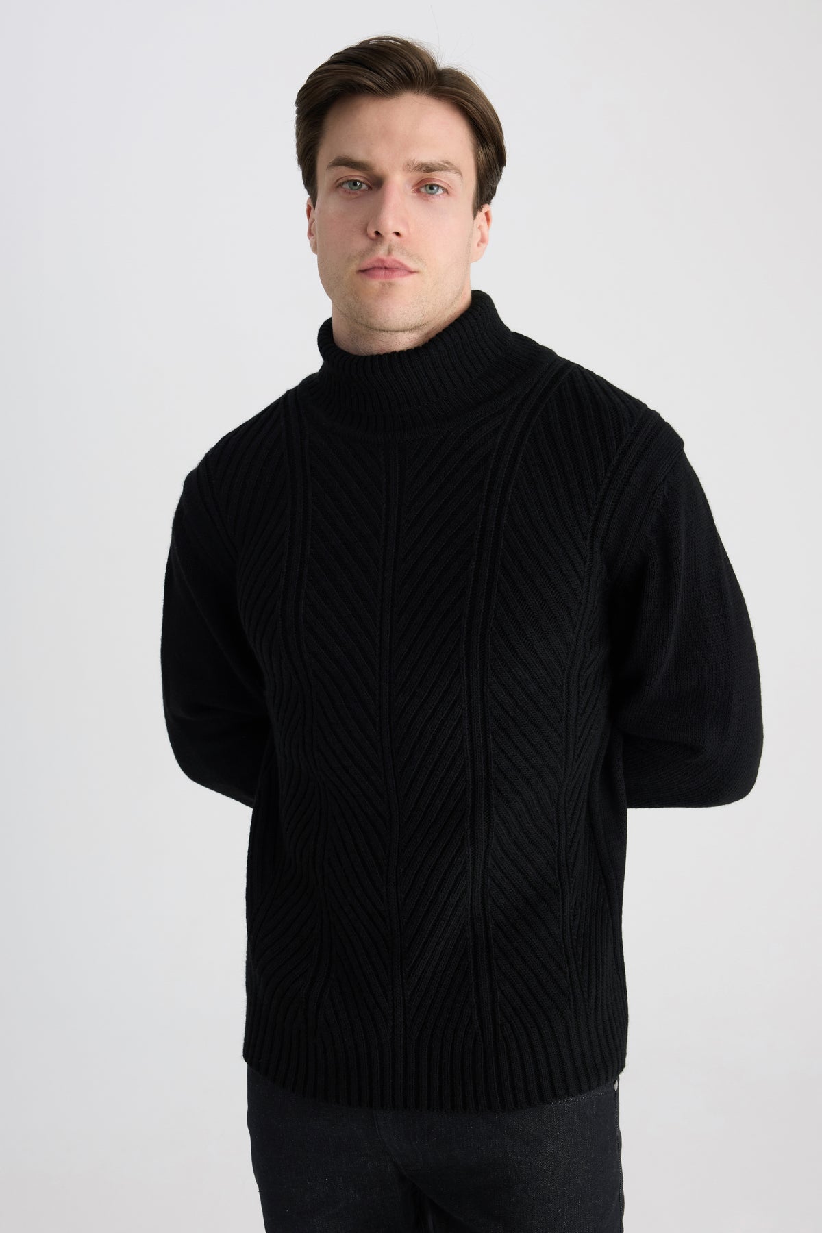 PULOVER REGULAR FIT D'S DAMAT - Negru
