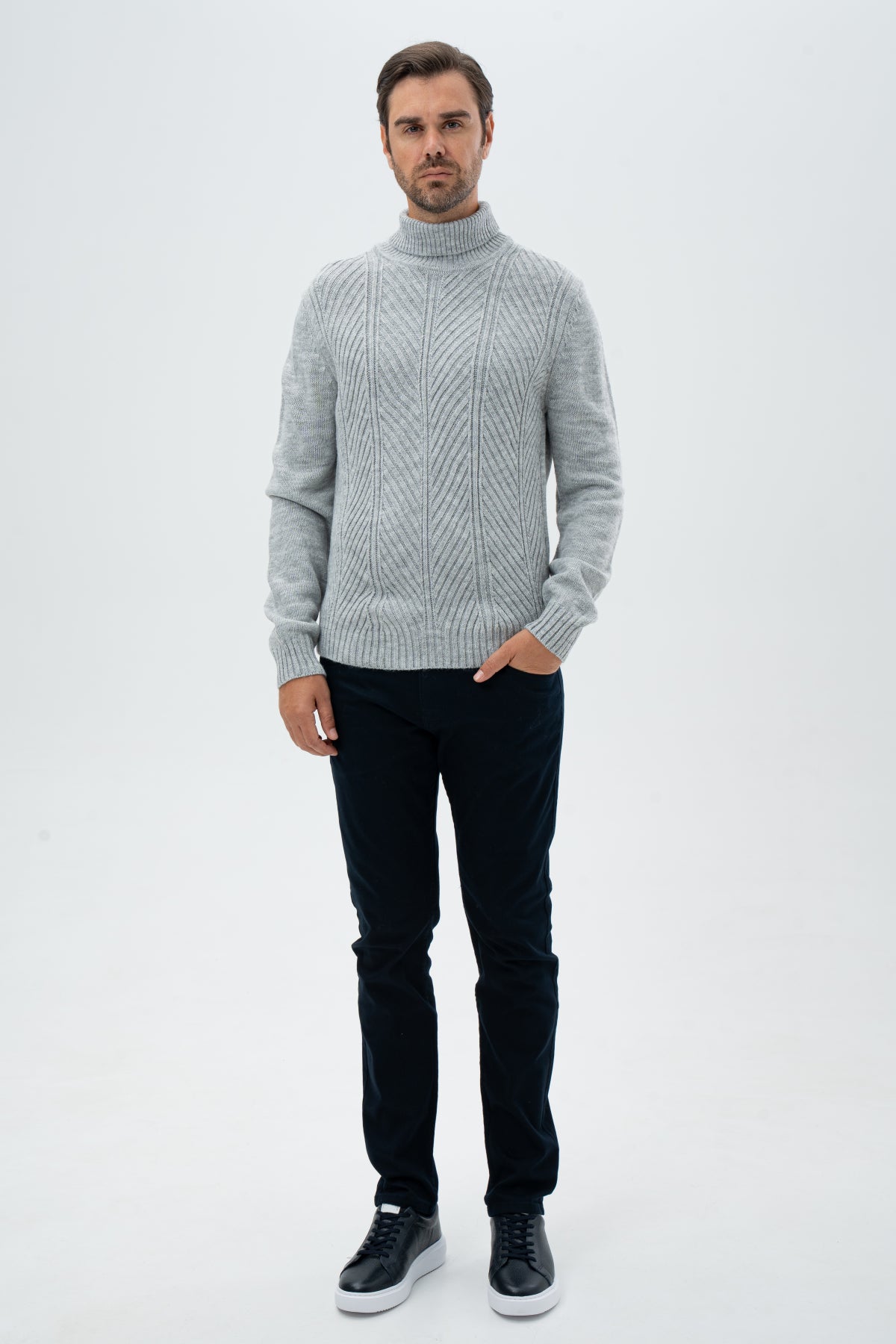 PULOVER REGULAR FIT D'S DAMAT - Gri