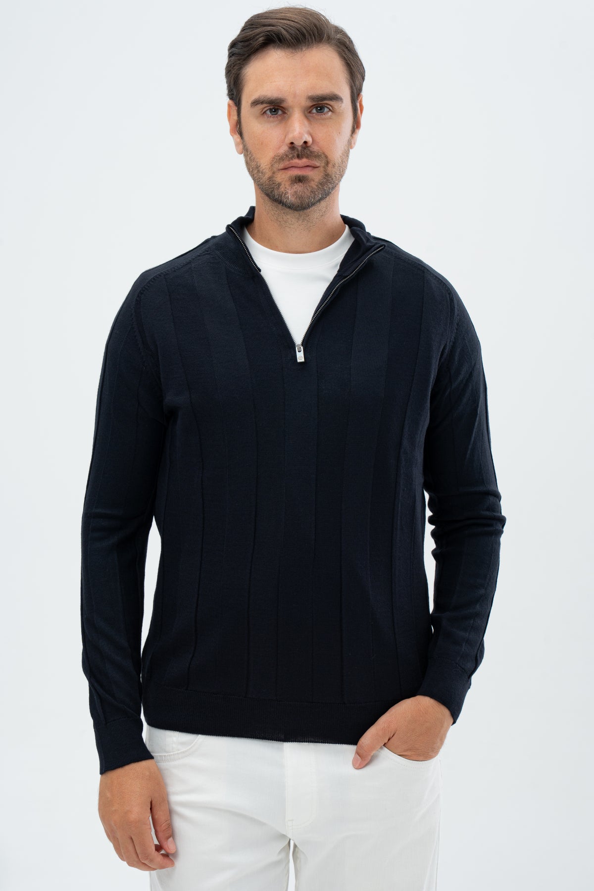 PULOVER REGULAR FIT D'S DAMAT - Bleumarin