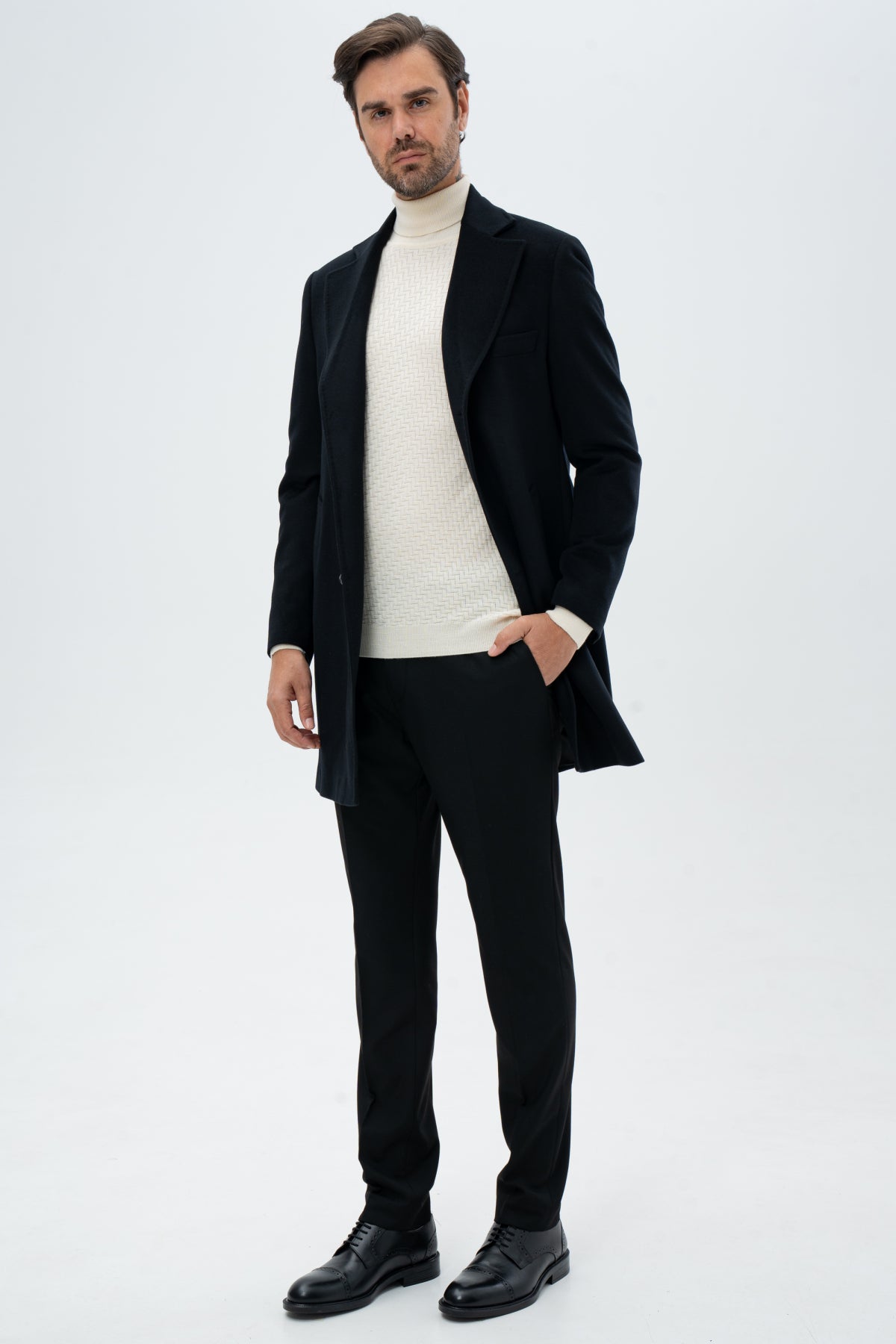 PALTON REGULAR FIT D'S DAMAT - Negru