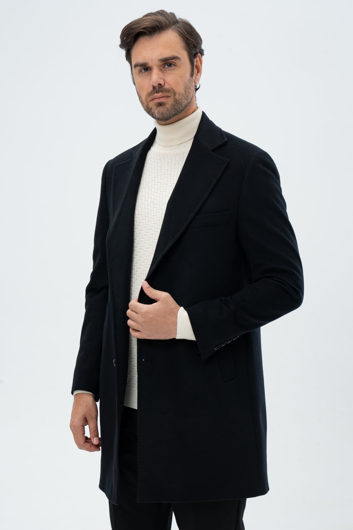 PALTON REGULAR FIT D'S DAMAT - Negru