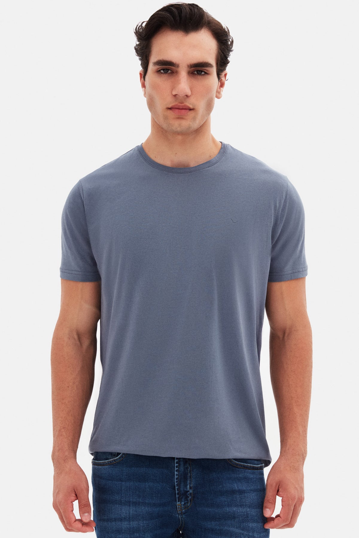 TRICOU SLIM FIT D'S DAMAT - Gri Petrol