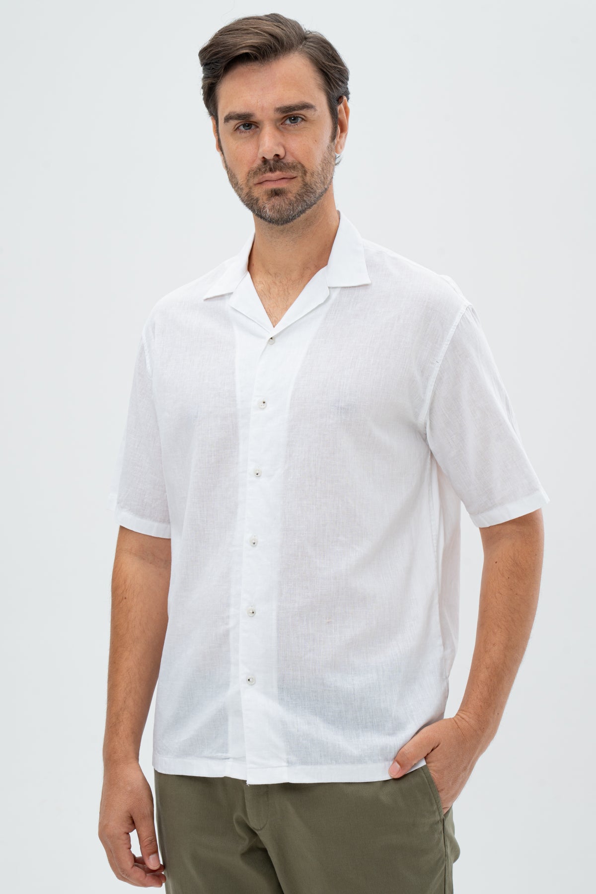 CAMASA RELAXED FIT D'S DAMAT - Alb