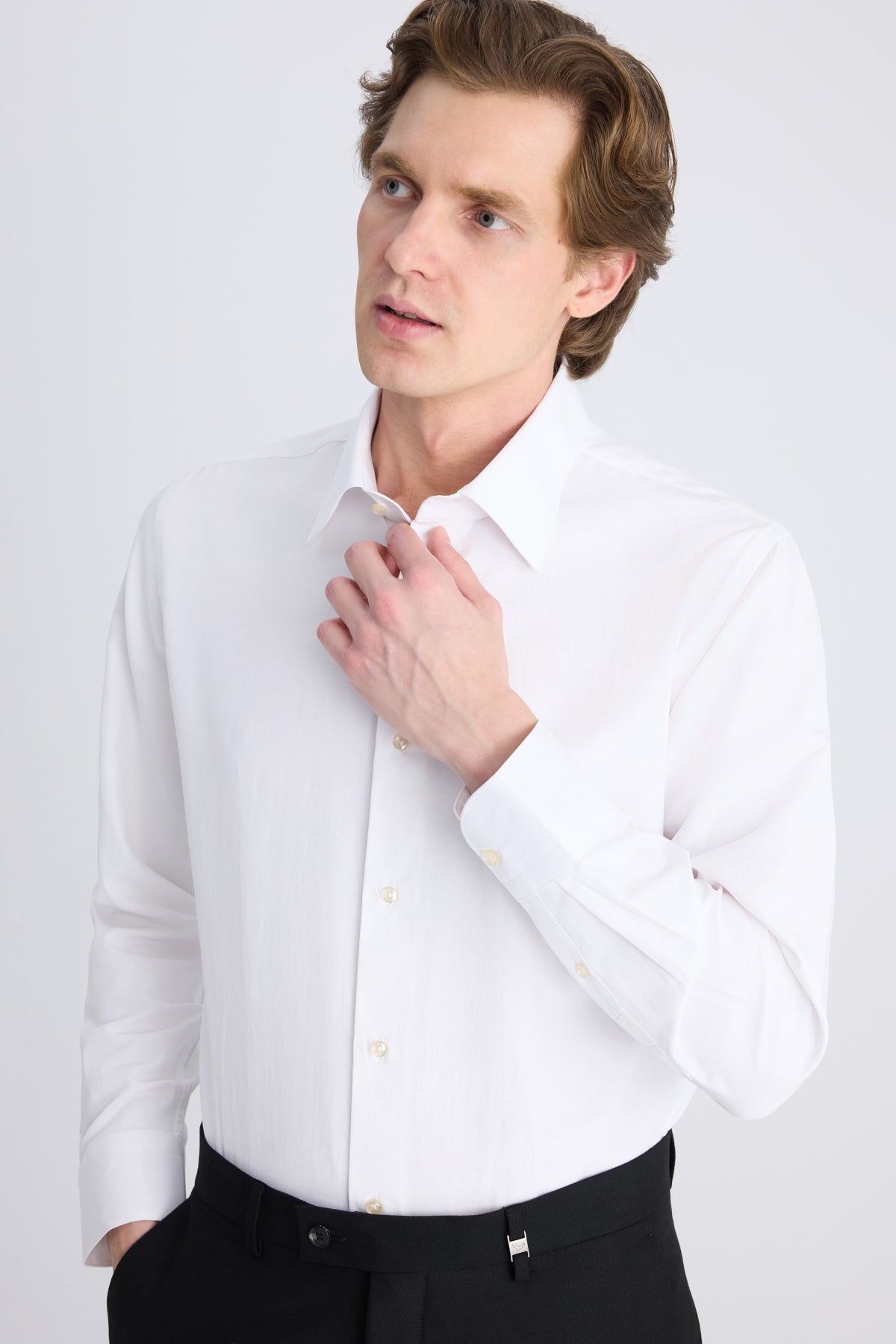 CAMASA SLIM FIT D'S DAMAT - Alb