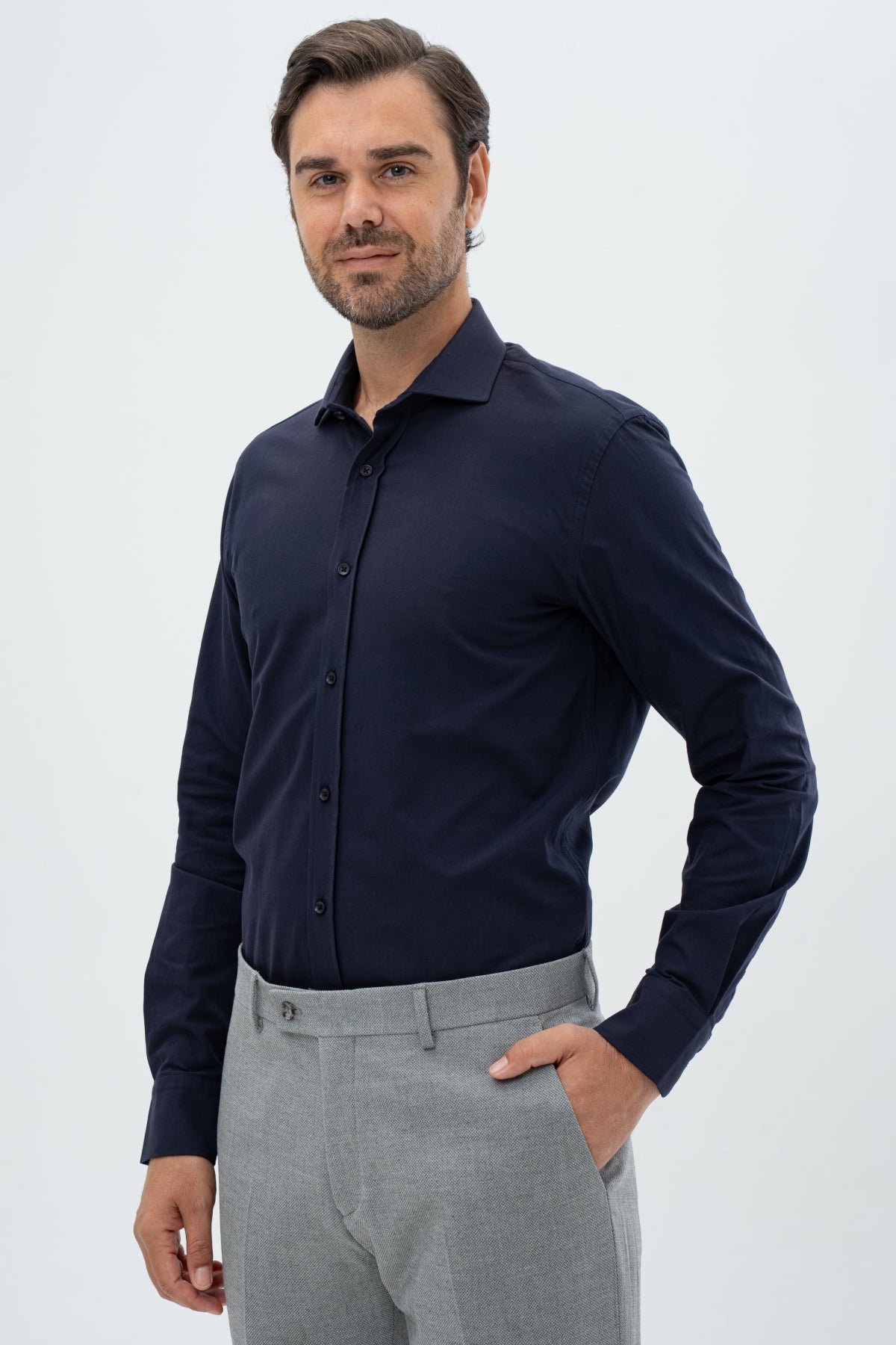 CAMASA SLIM FIT D'S DAMAT - Bleumarin