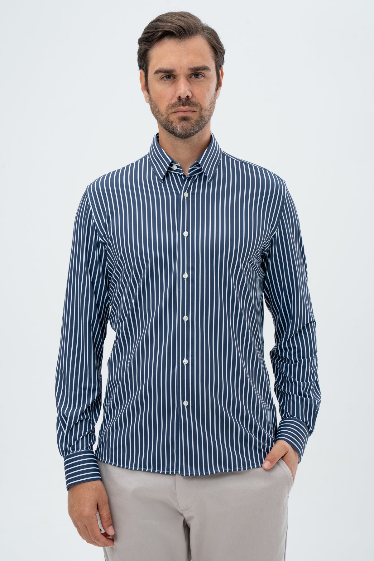 CAMASA SLIM FIT D'S DAMAT - Bleumarin