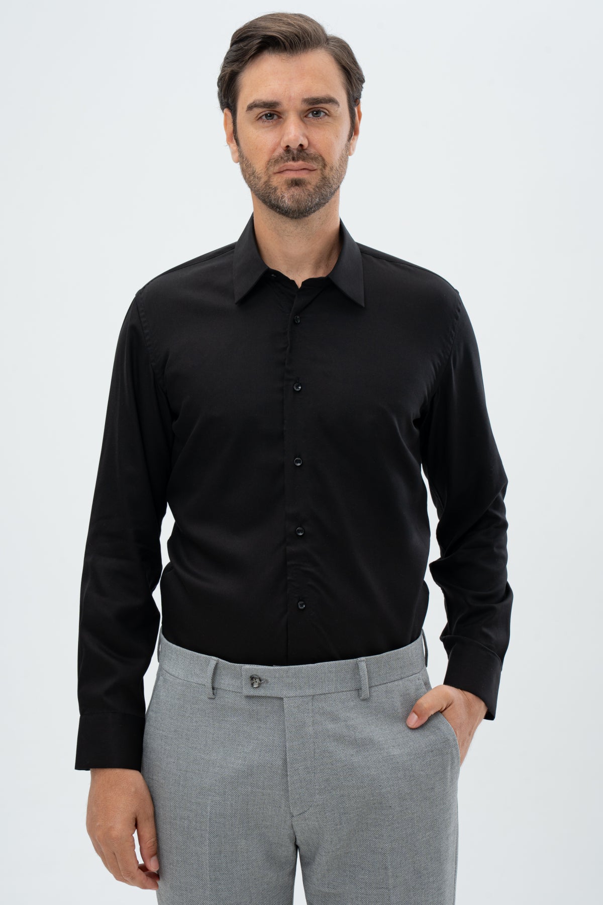 CAMASA SLIM FIT D'S DAMAT - Negru