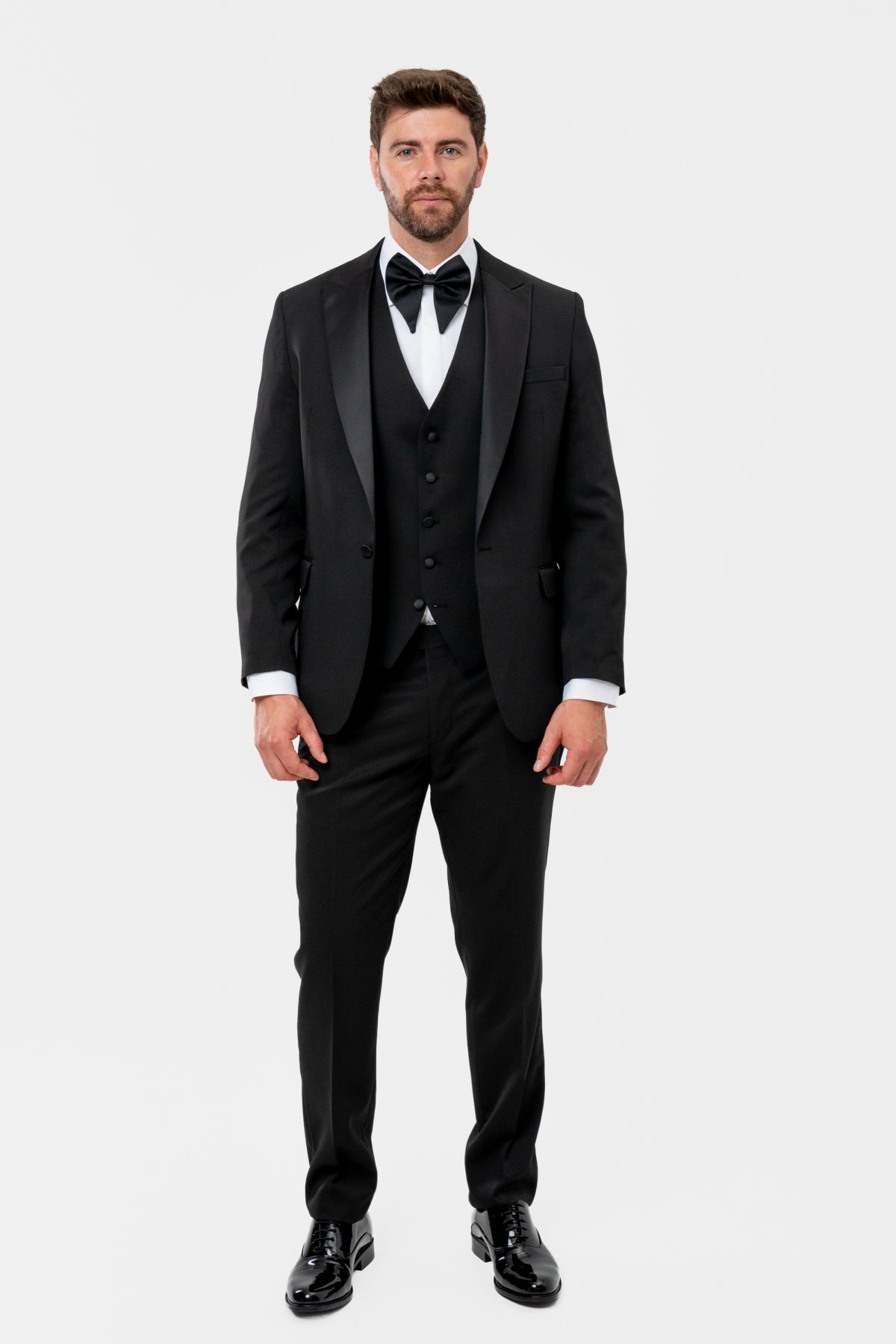 COSTUM CU VESTA SLIM FIT D'S DAMAT - Negru