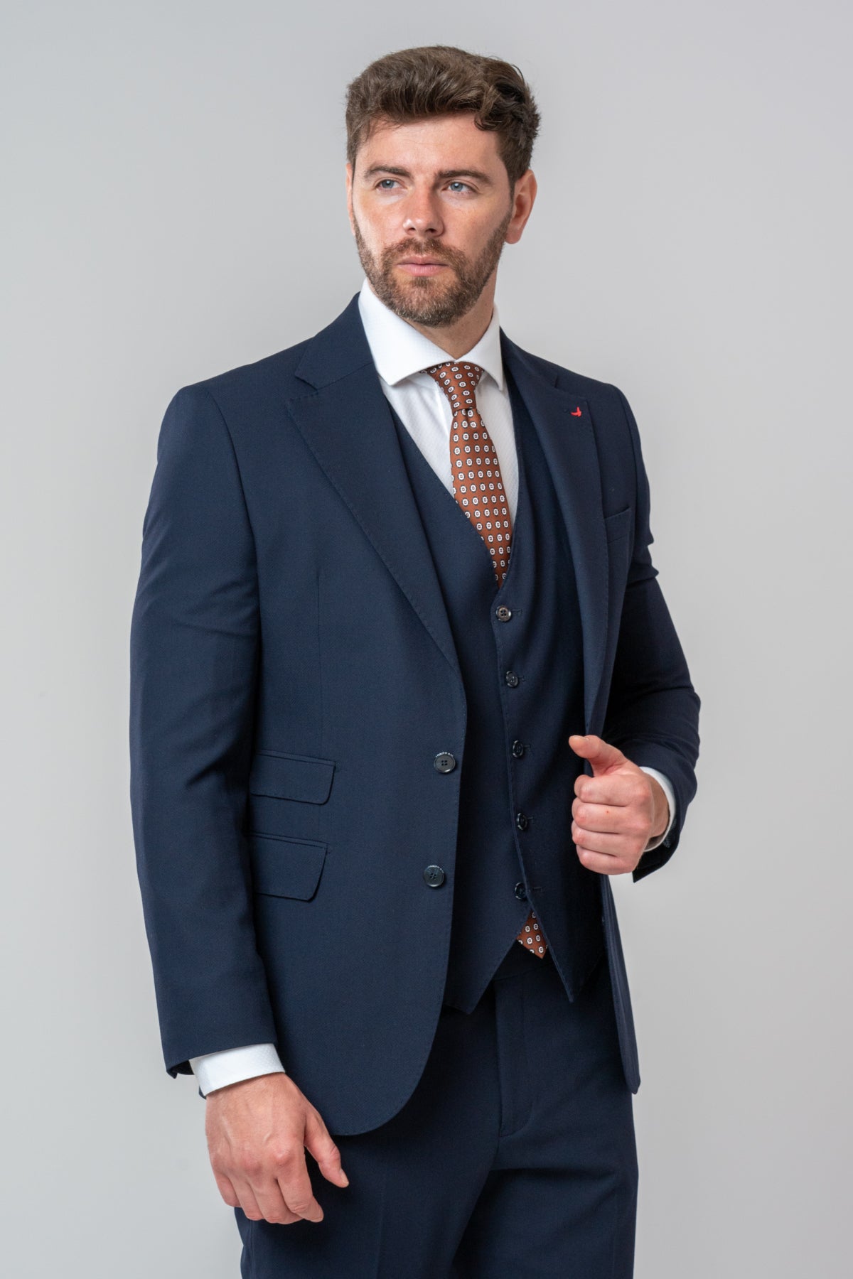 COSTUM CU VESTA SLIM FIT D'S DAMAT - Bleumarin