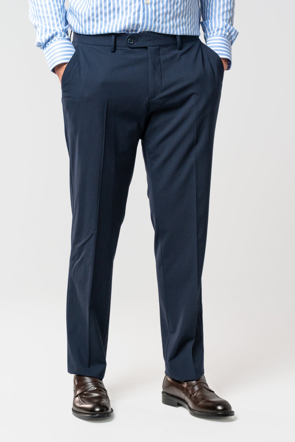 PANTALONI D'S DAMAT SLIM FIT - Bleumarin