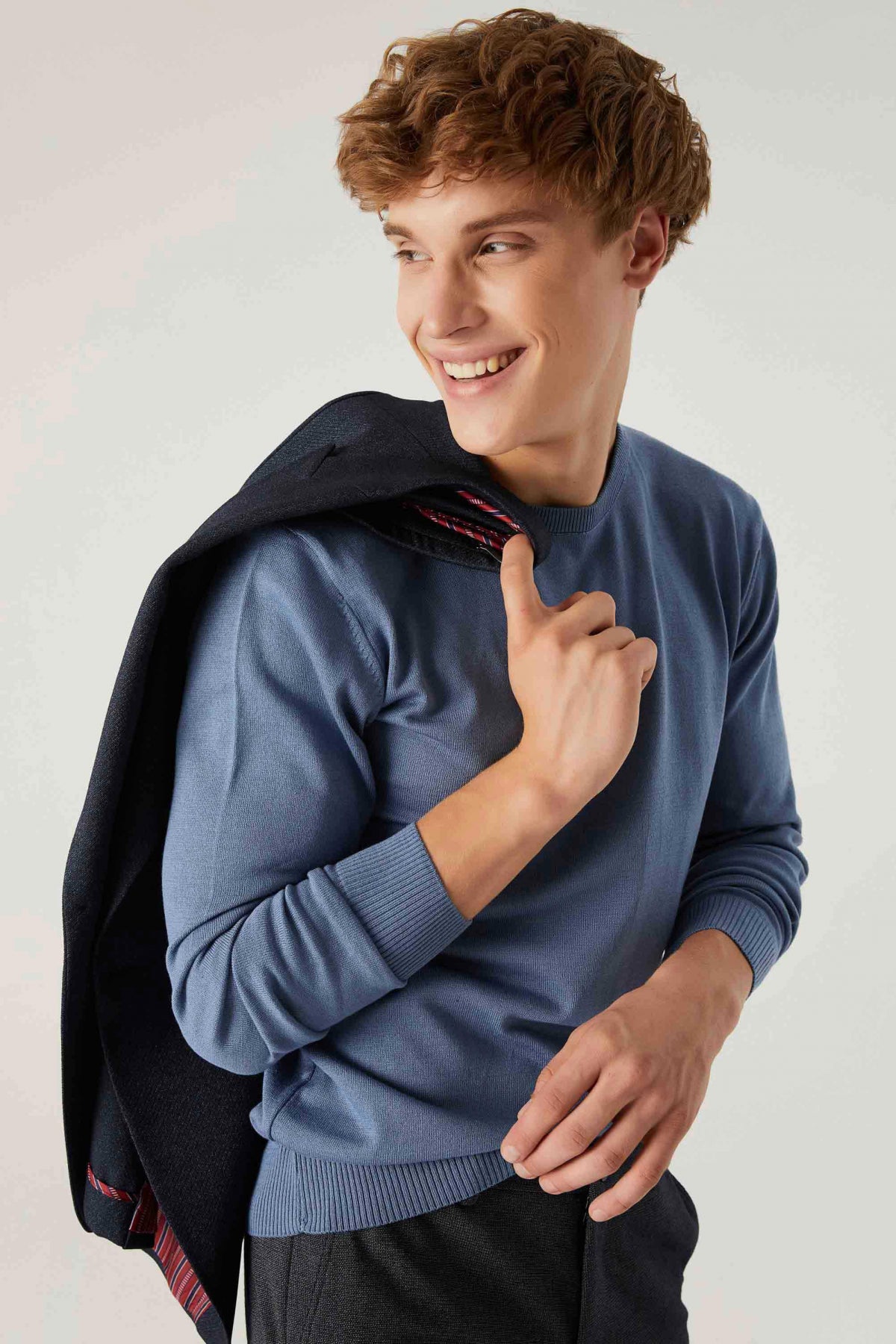 PULOVER REGULAR FIT D'S DAMAT - Albastru Închis