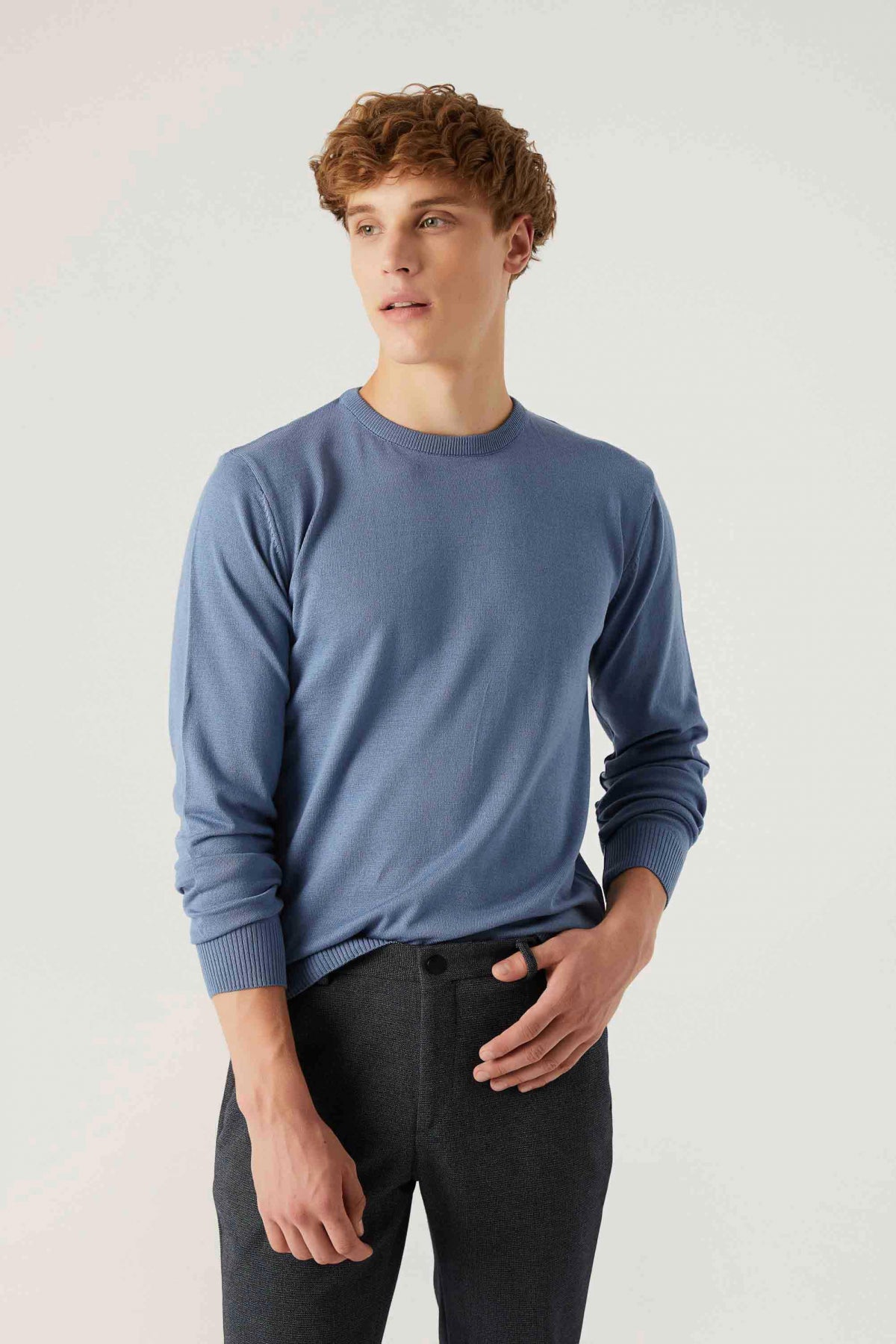 PULOVER REGULAR FIT D'S DAMAT - Albastru Închis