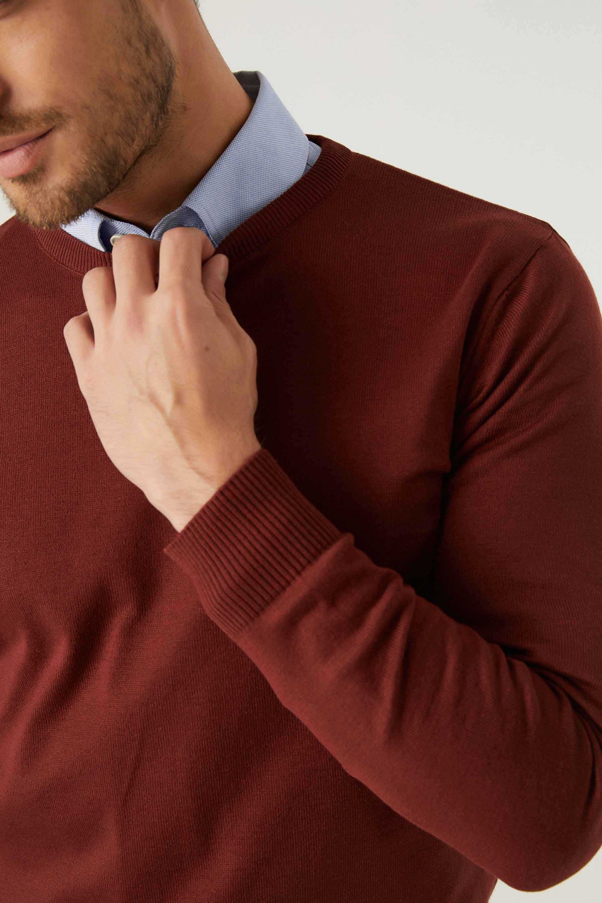 PULOVER REGULAR FIT D'S DAMAT - Cărămiziu