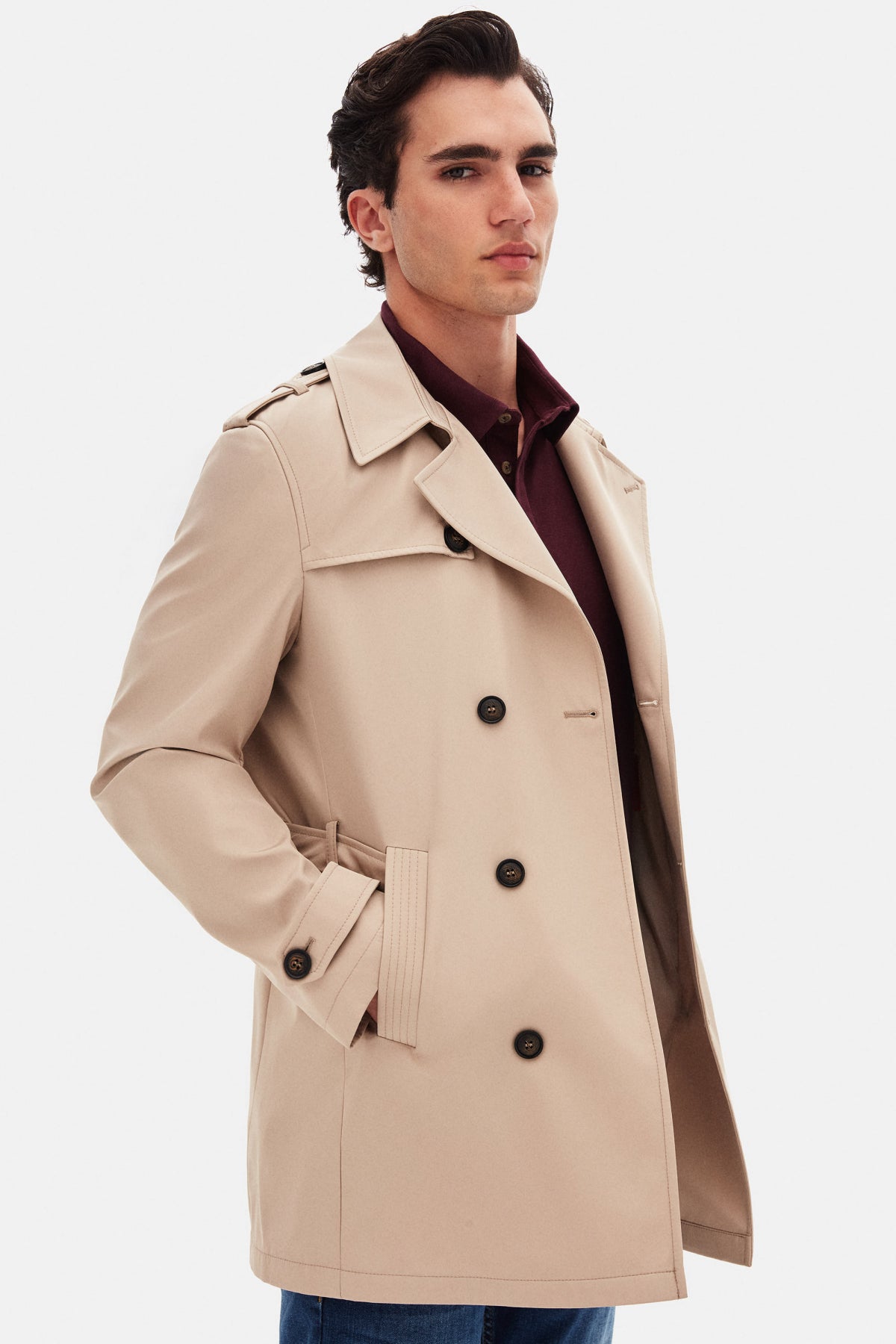 TRENCI REGULAR FIT D'S DAMAT - Bej Închis