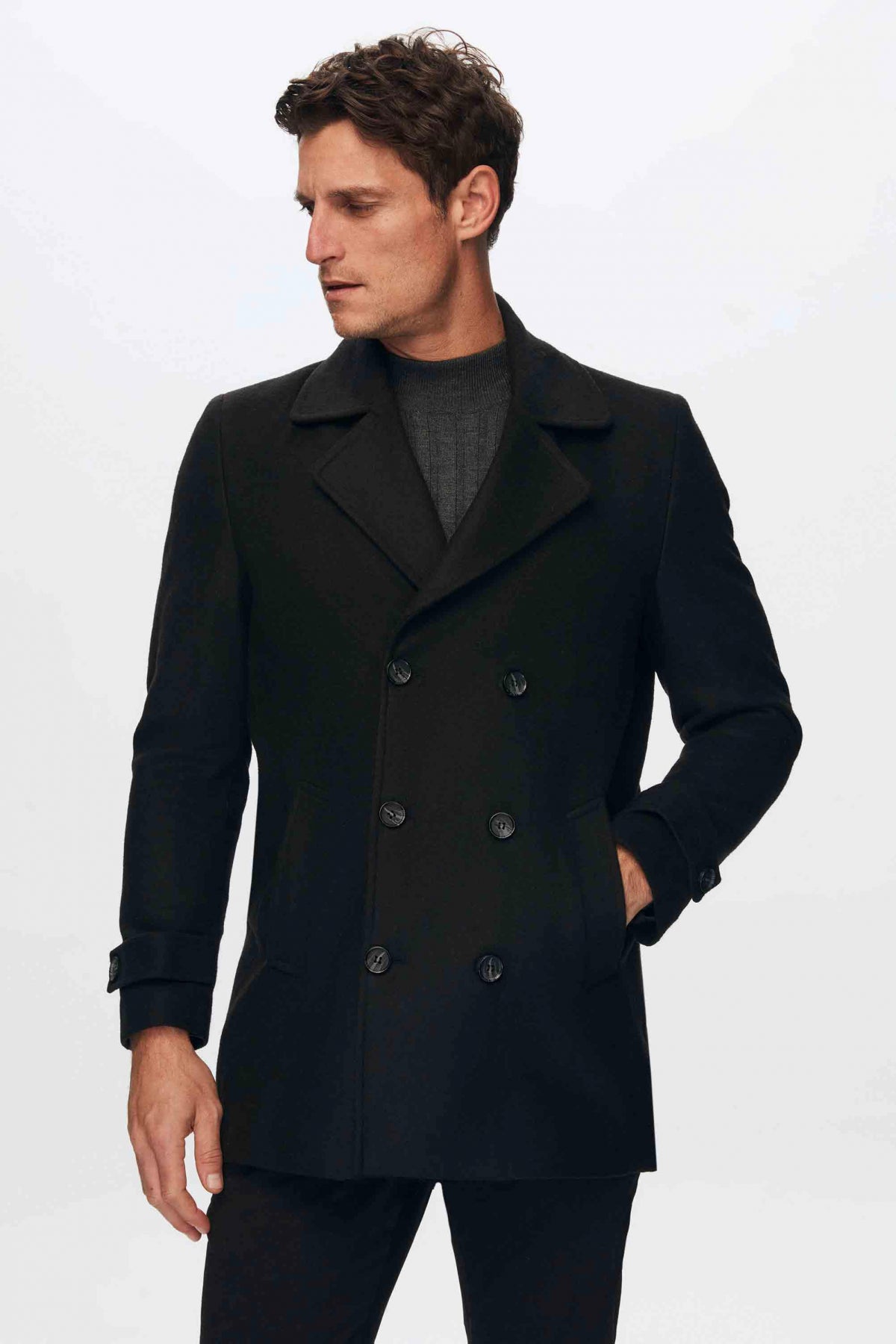 PALTON LANA REGULAR FIT D'S DAMAT - Negru