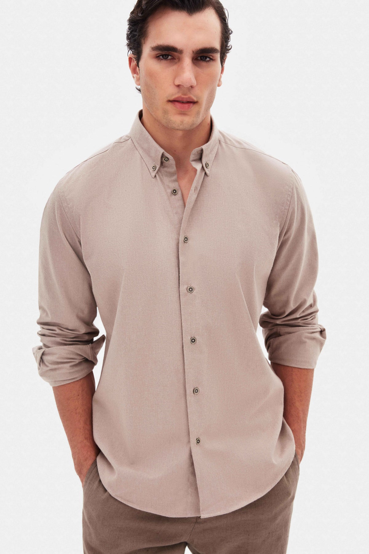 CAMASA REGULAR FIT D'S DAMAT - Bej