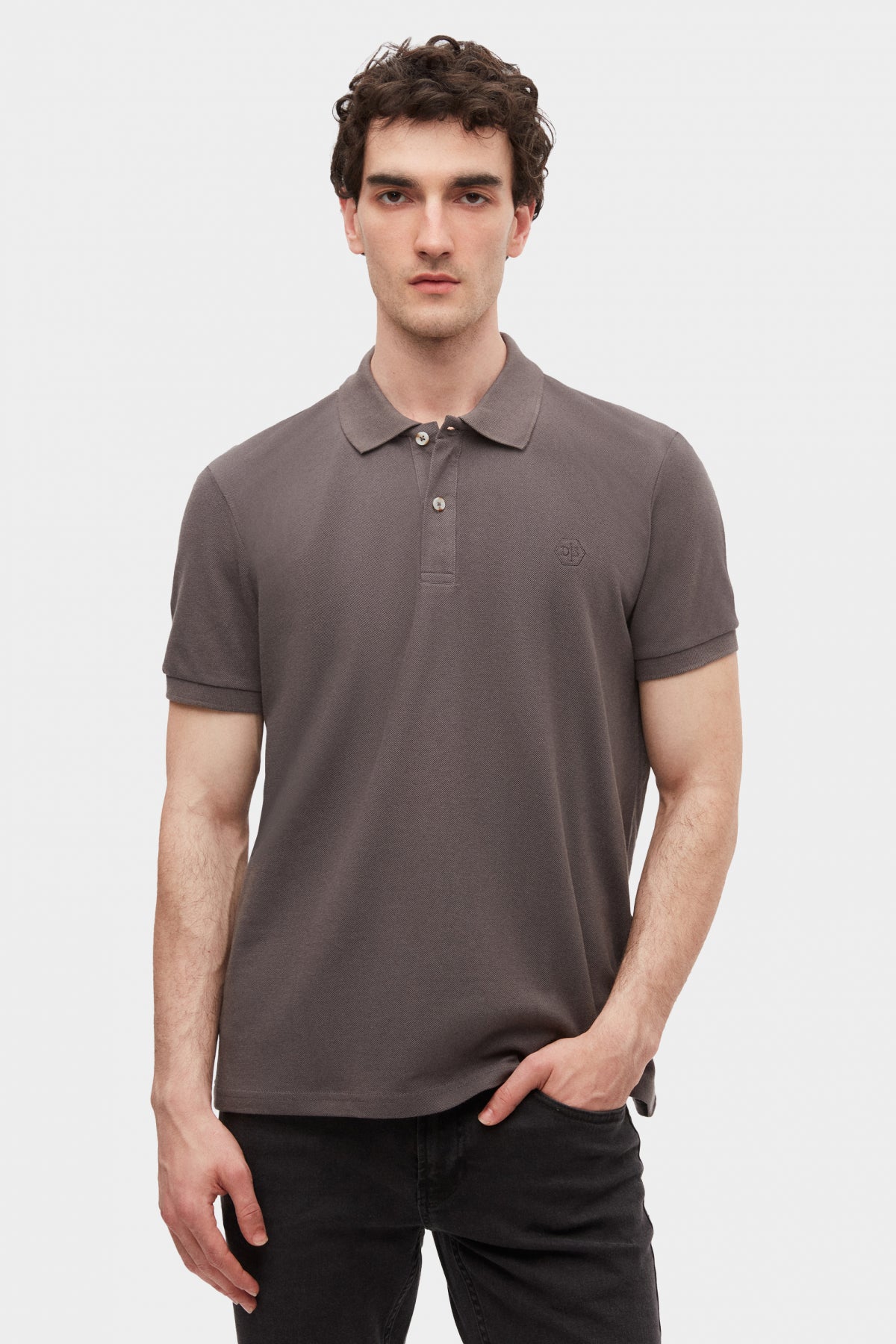 TRICOU REGULAR FIT D'S DAMAT - Antracit