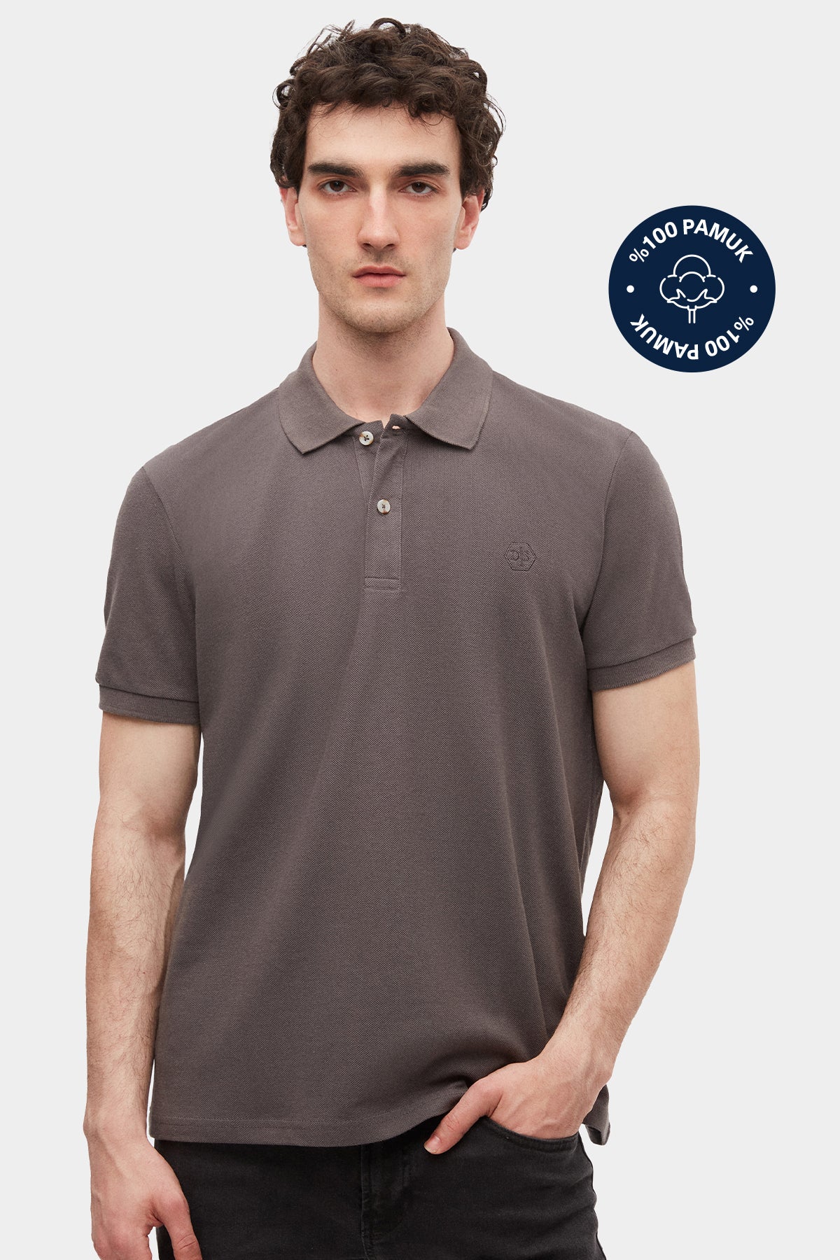 TRICOU REGULAR FIT D'S DAMAT - Antracit