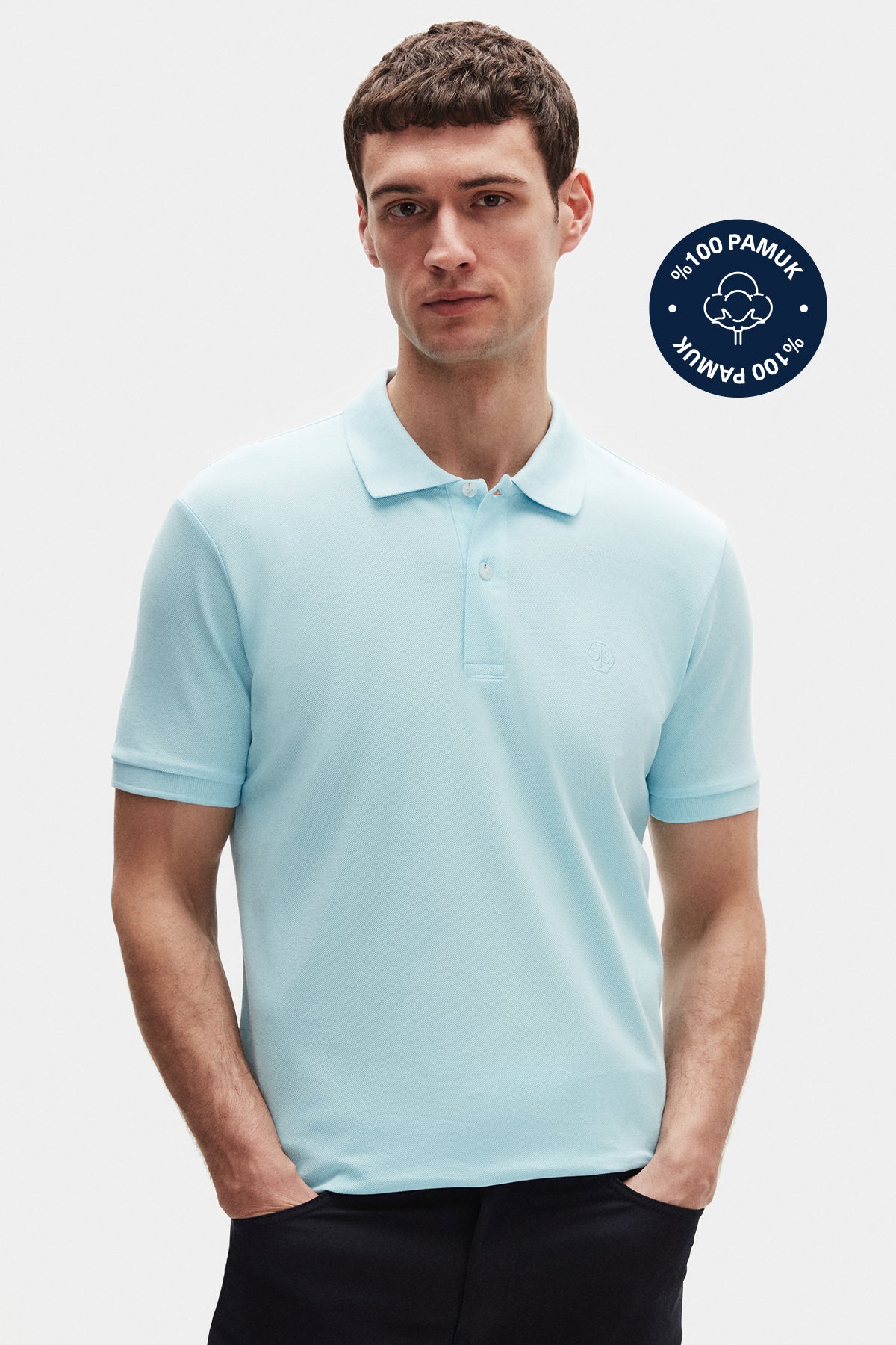 TRICOU REGULAR FIT D'S DAMAT - Turcoaz Deschis