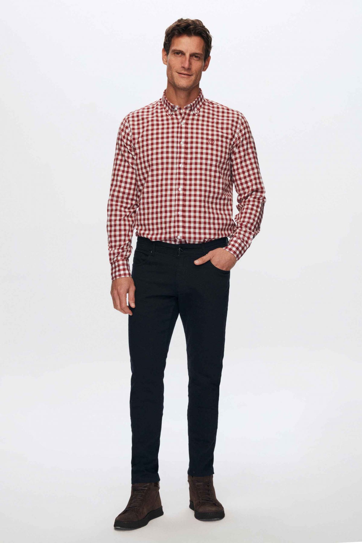 CAMASA SLIM FIT D'S DAMAT - Bordo