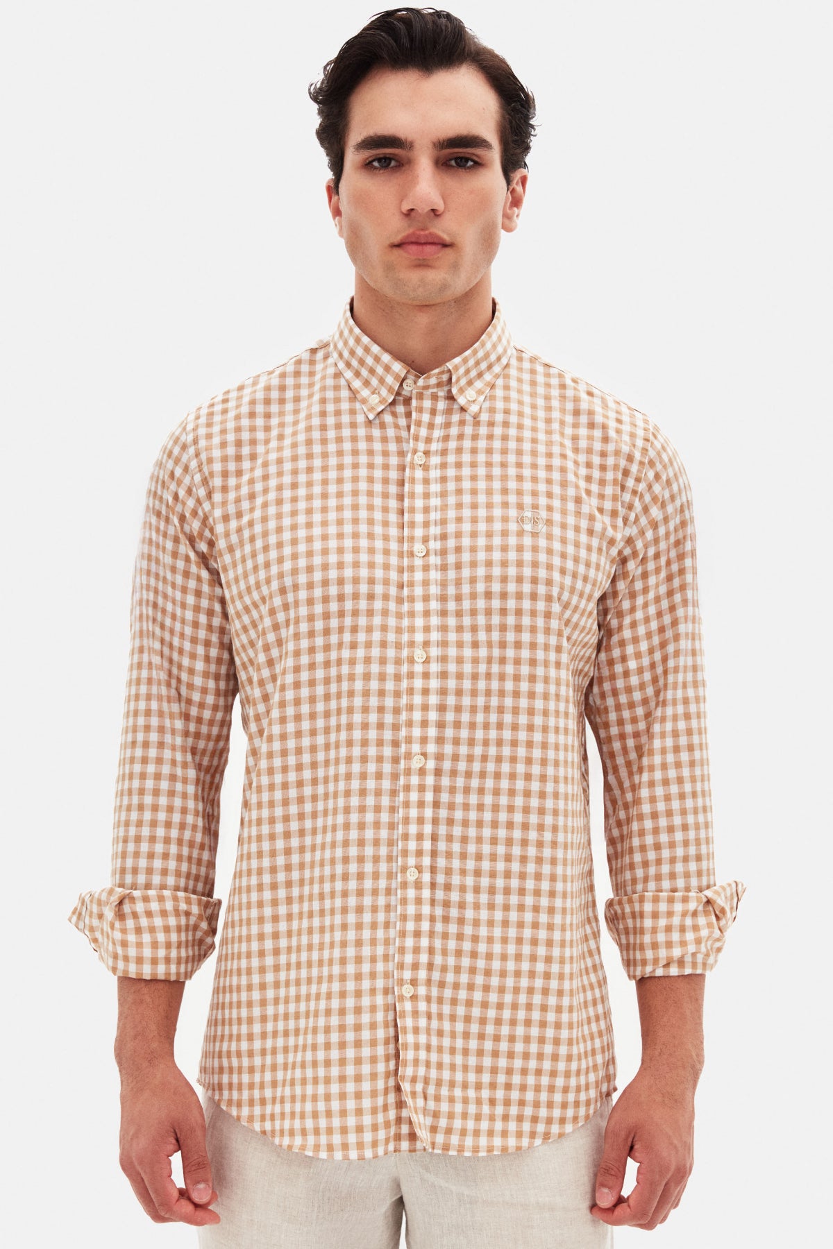 CAMASA SLIM FIT D'S DAMAT - Camel