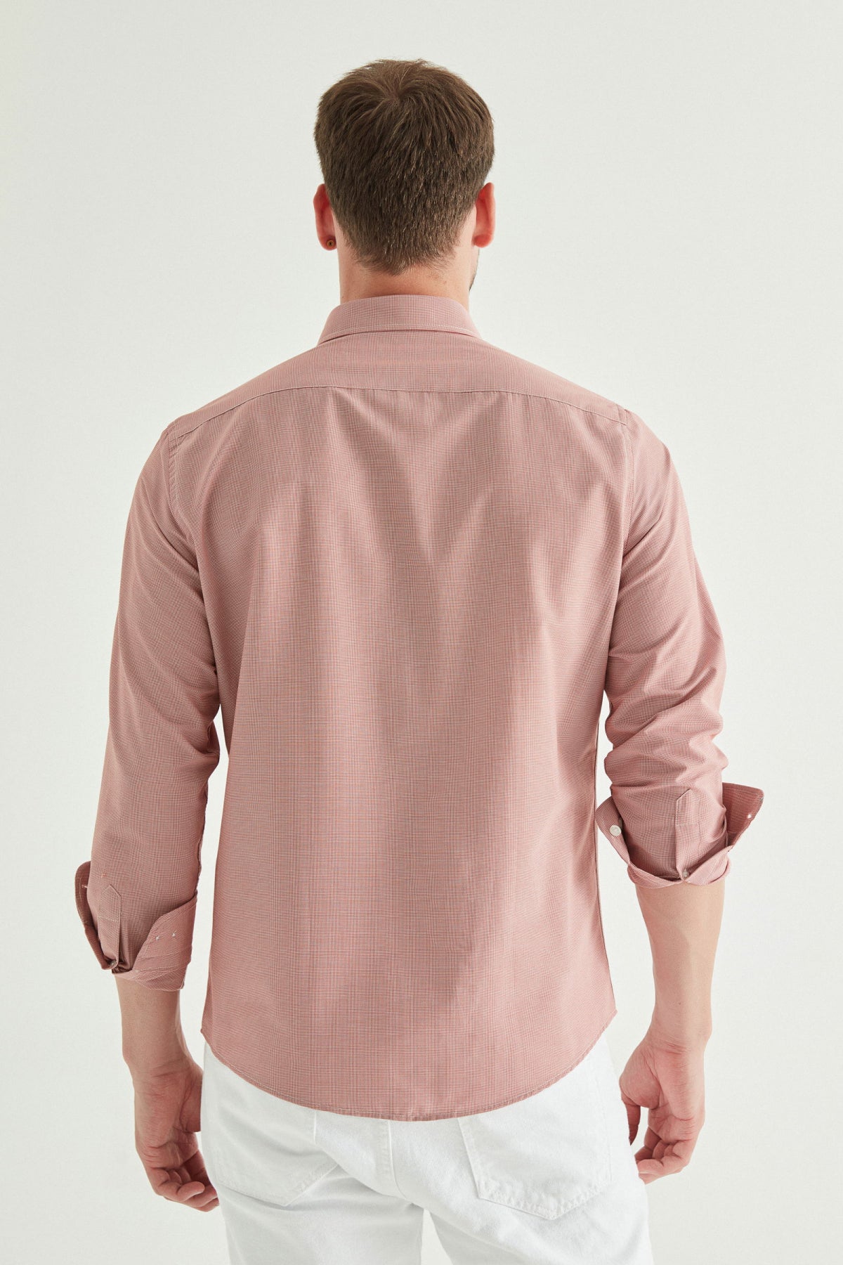 CAMASA CASUAL SLIM FIT D'S DAMAT - Portocaliu