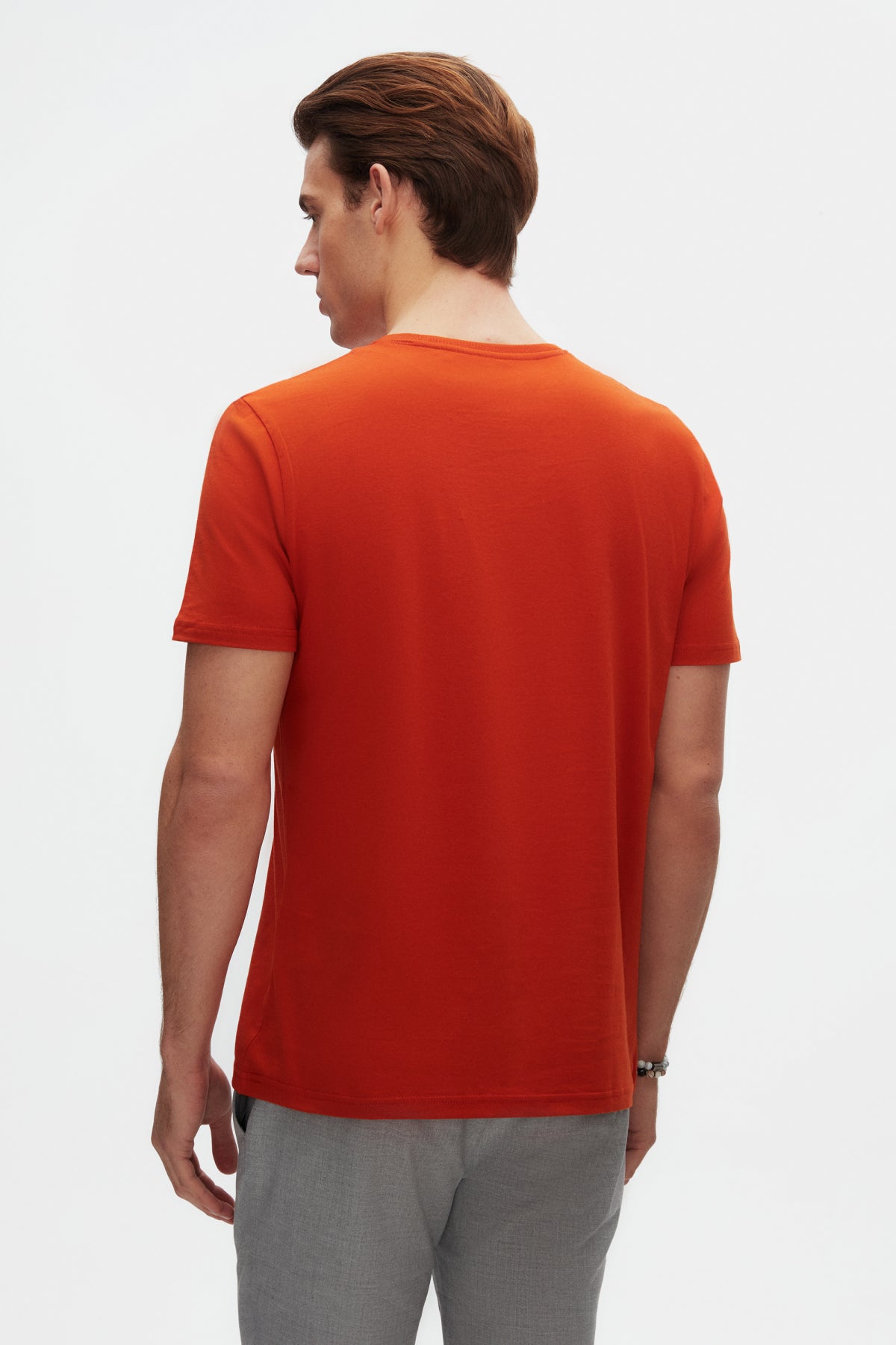 TRICOU SLIM FIT D'S DAMAT - Cărămiziu