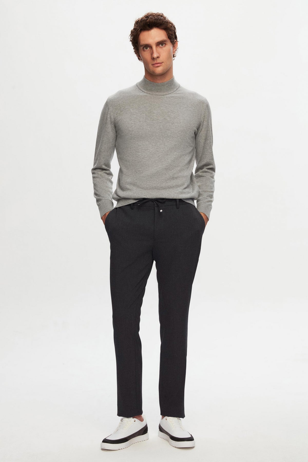 PANTALONI JOGGER SLIM FIT D'S DAMAT - Antracit