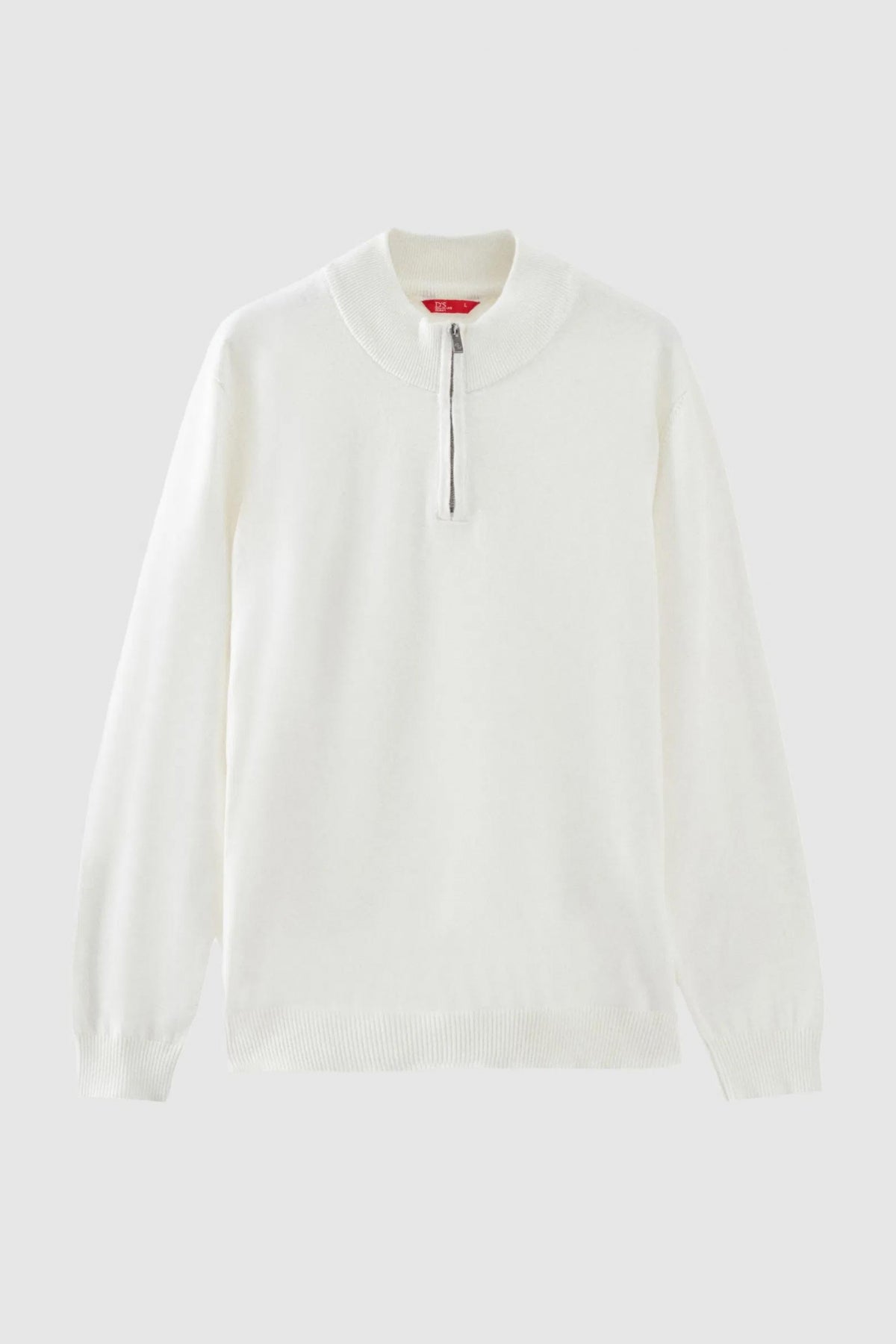 PULOVER CU FERMOAR SLIM FIT D'S DAMAT - Ecru