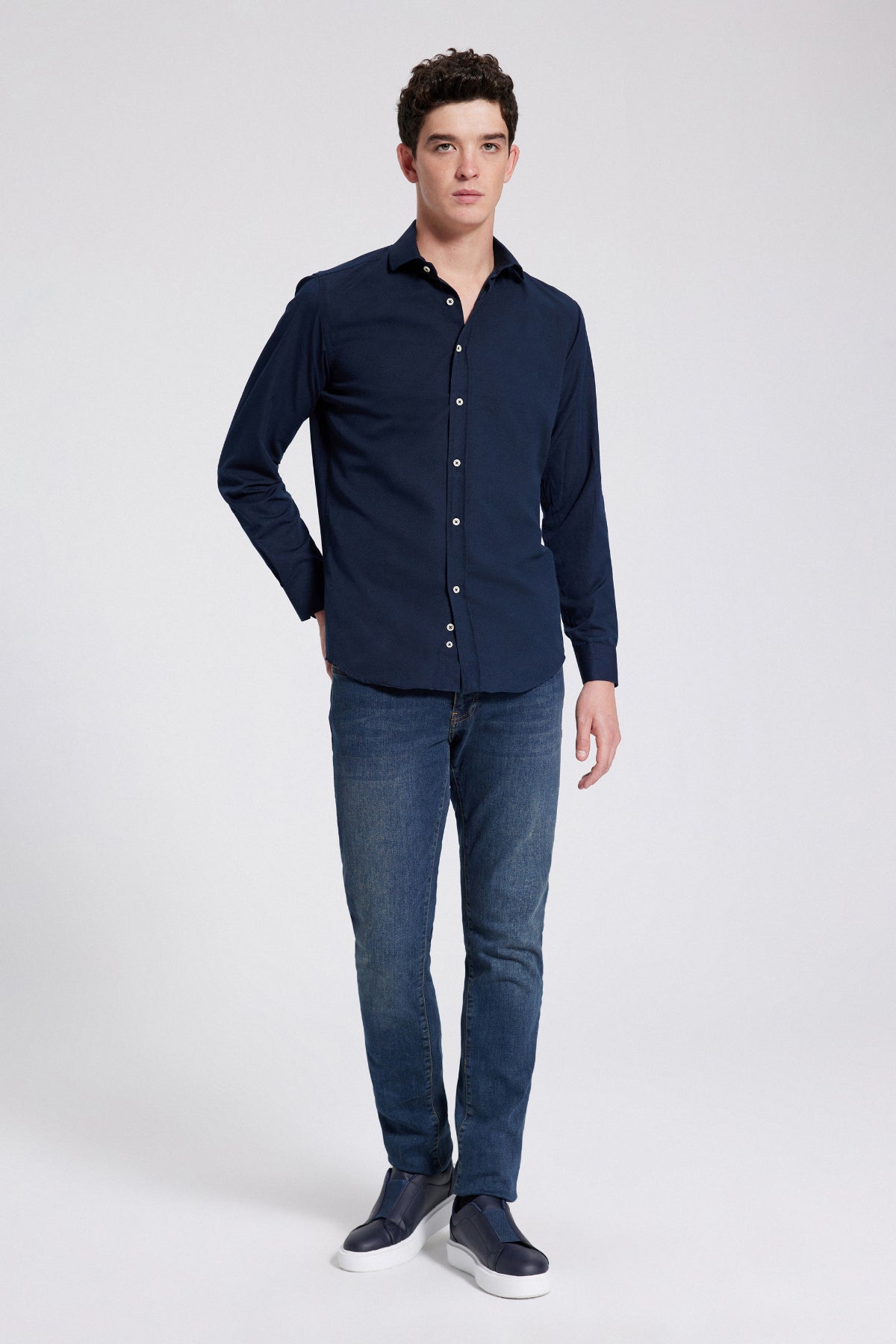 CAMASA SLIM FIT D'S DAMAT - Bleumarin