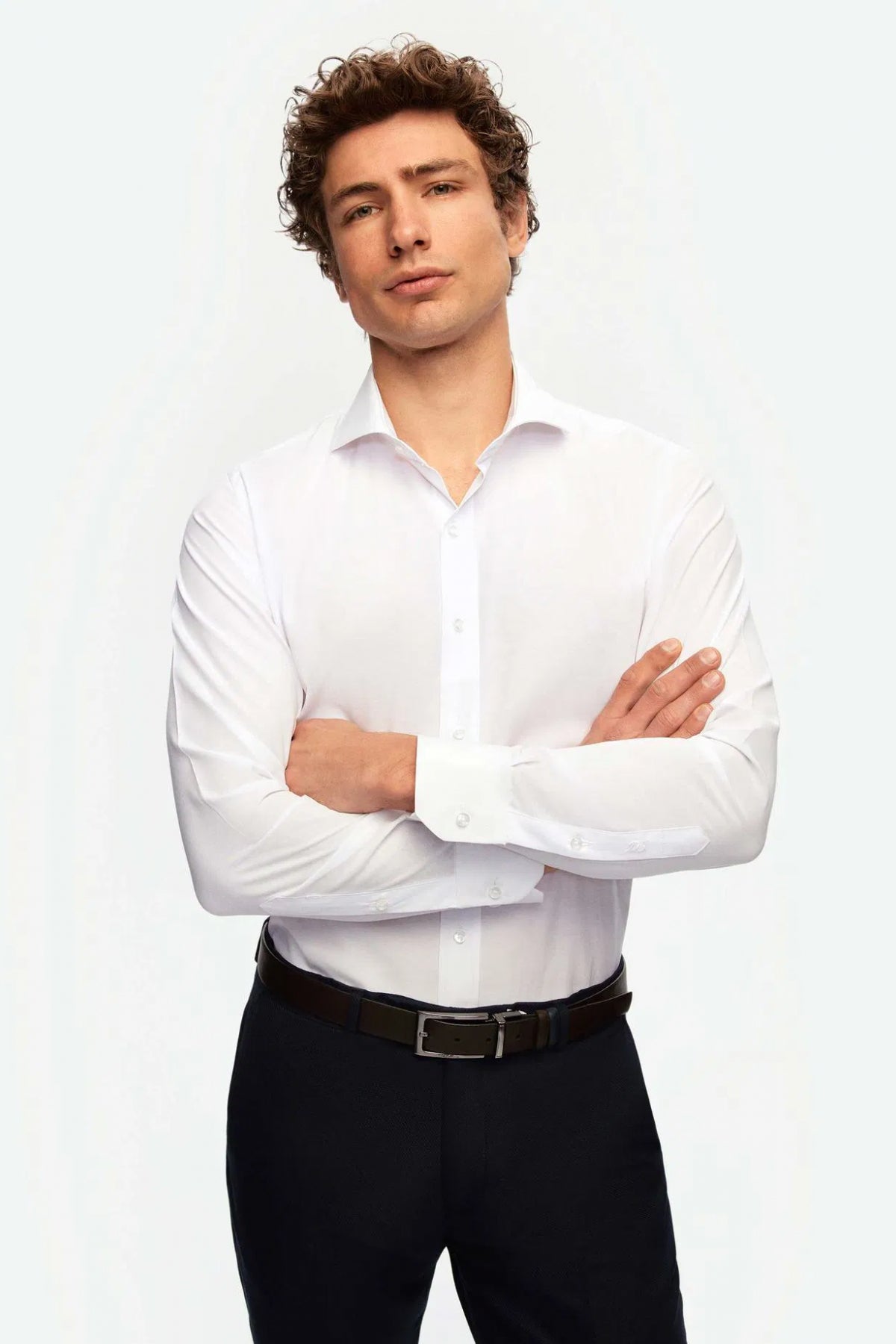 CAMASA SLIM FIT D'S DAMAT - Alb