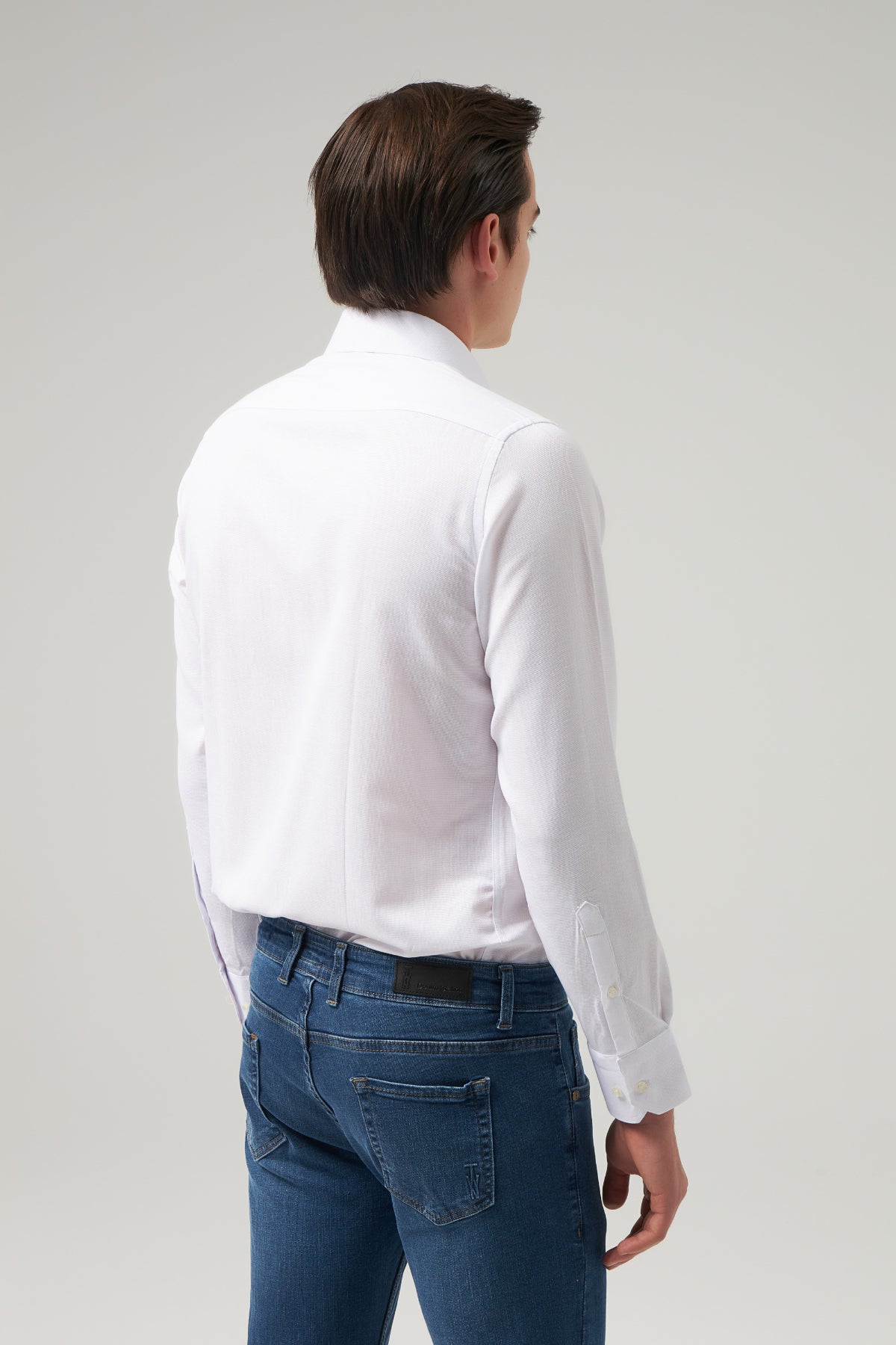 CAMASA SLIM FIT D'S DAMAT - Alb