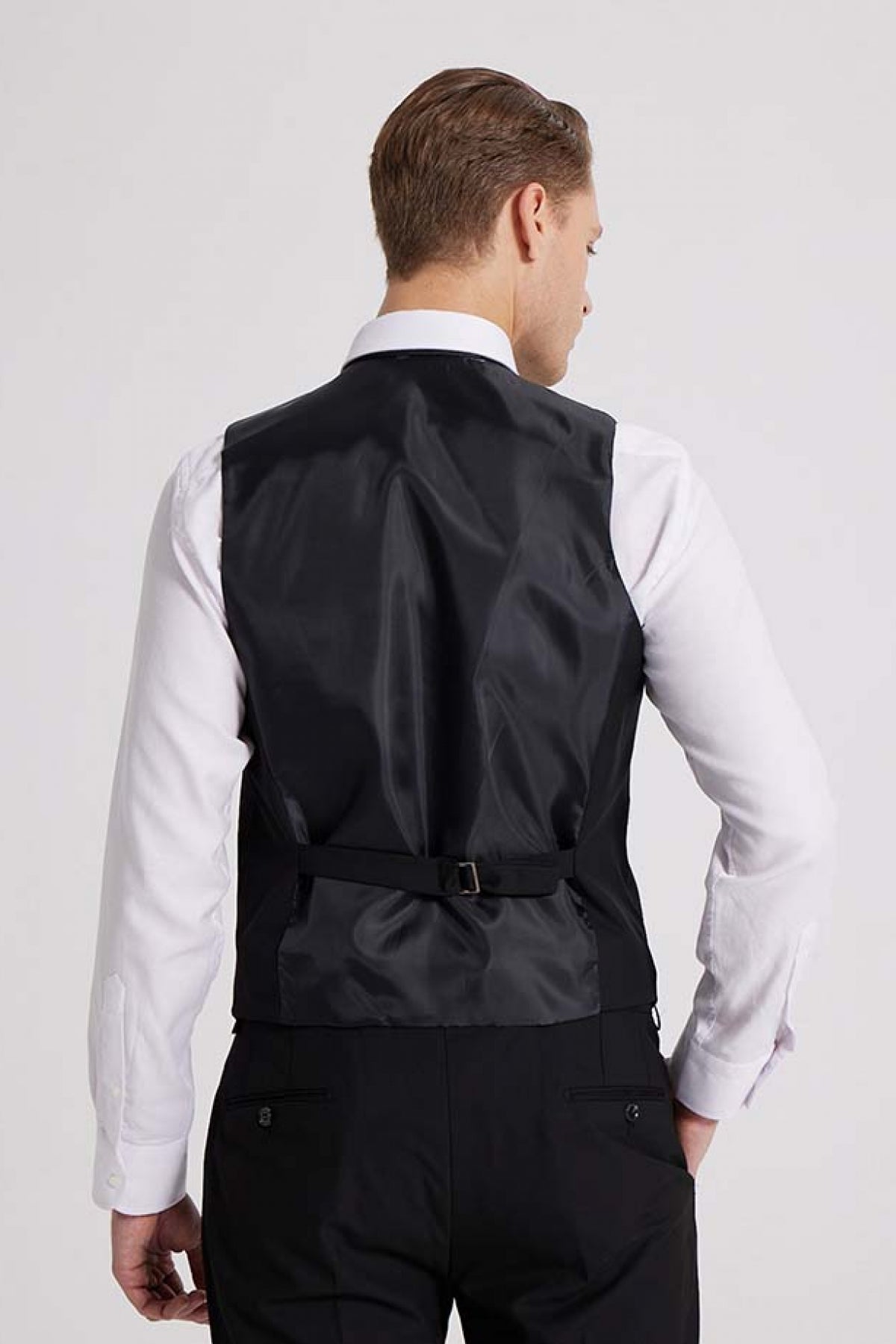 COSTUM CU VESTA SLIM FIT D'S DAMAT - Negru