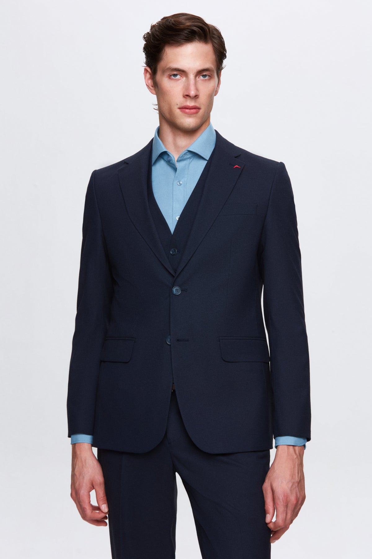 COSTUM CU VESTA SLIM FIT D'S DAMAT - Bleumarin