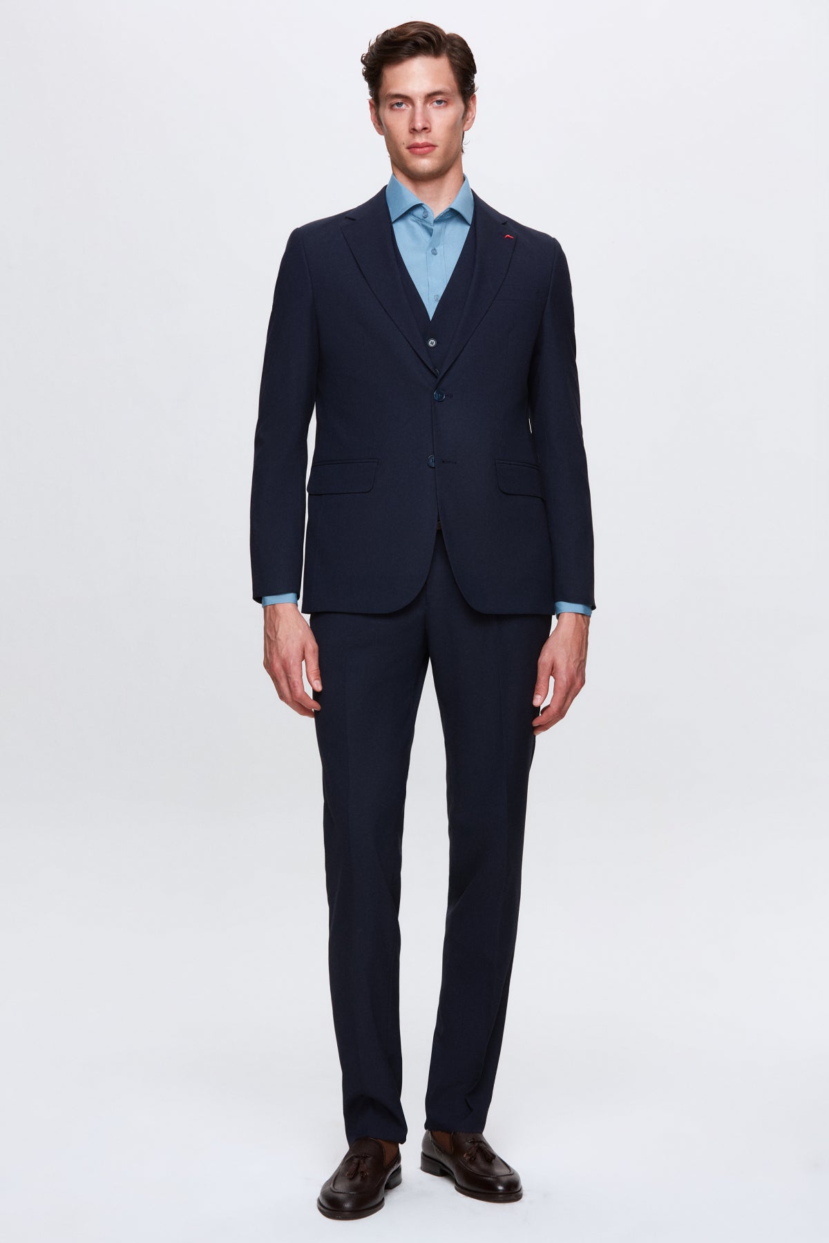 COSTUM CU VESTA SLIM FIT D'S DAMAT - Bleumarin