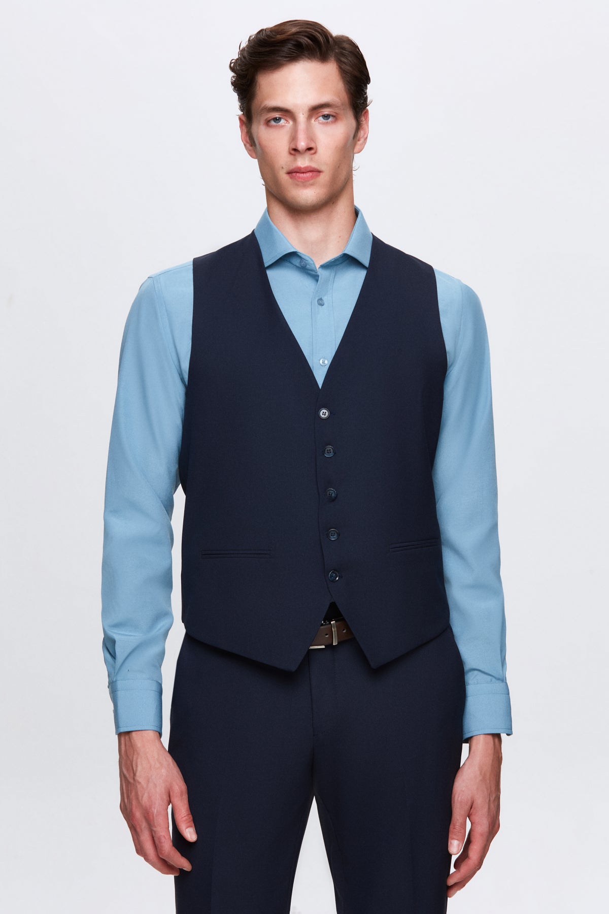 COSTUM CU VESTA SLIM FIT D'S DAMAT - Bleumarin