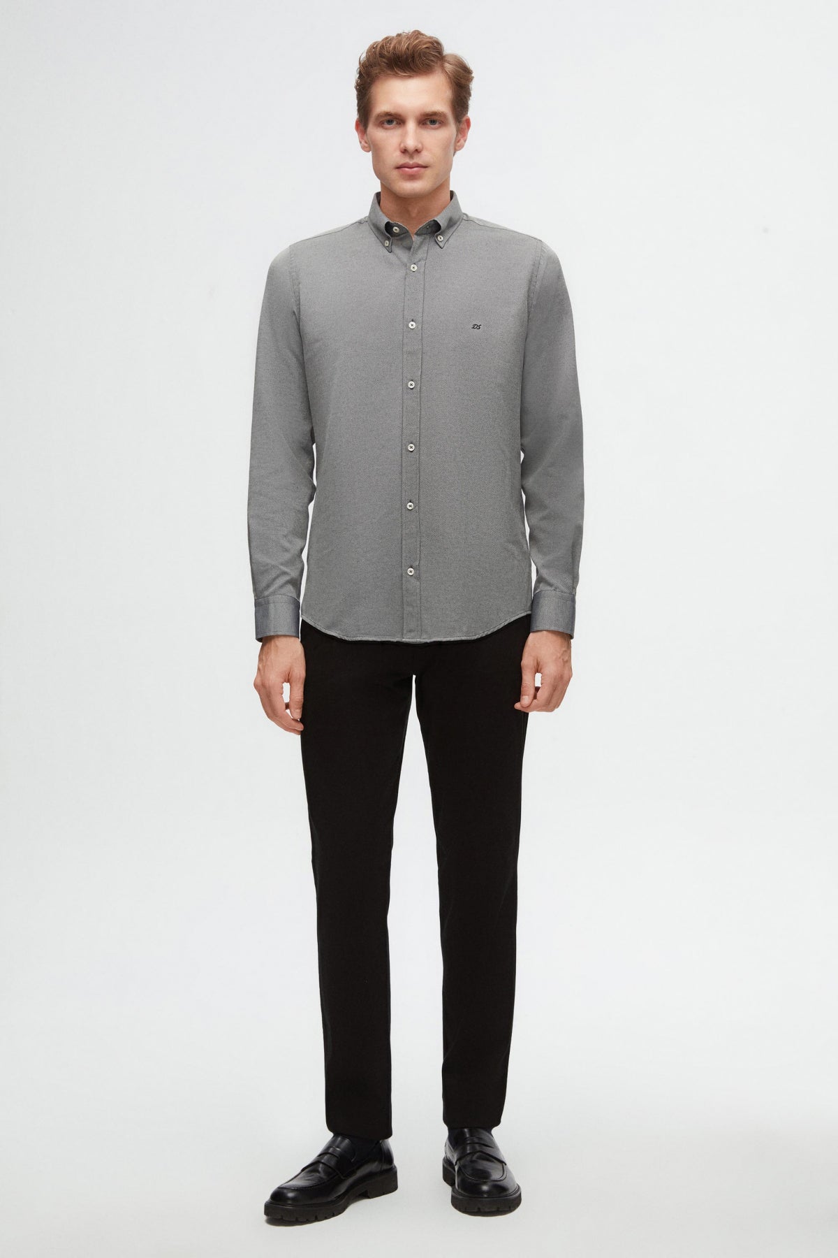 CAMASA SLIM FIT D'S DAMAT - Antracit