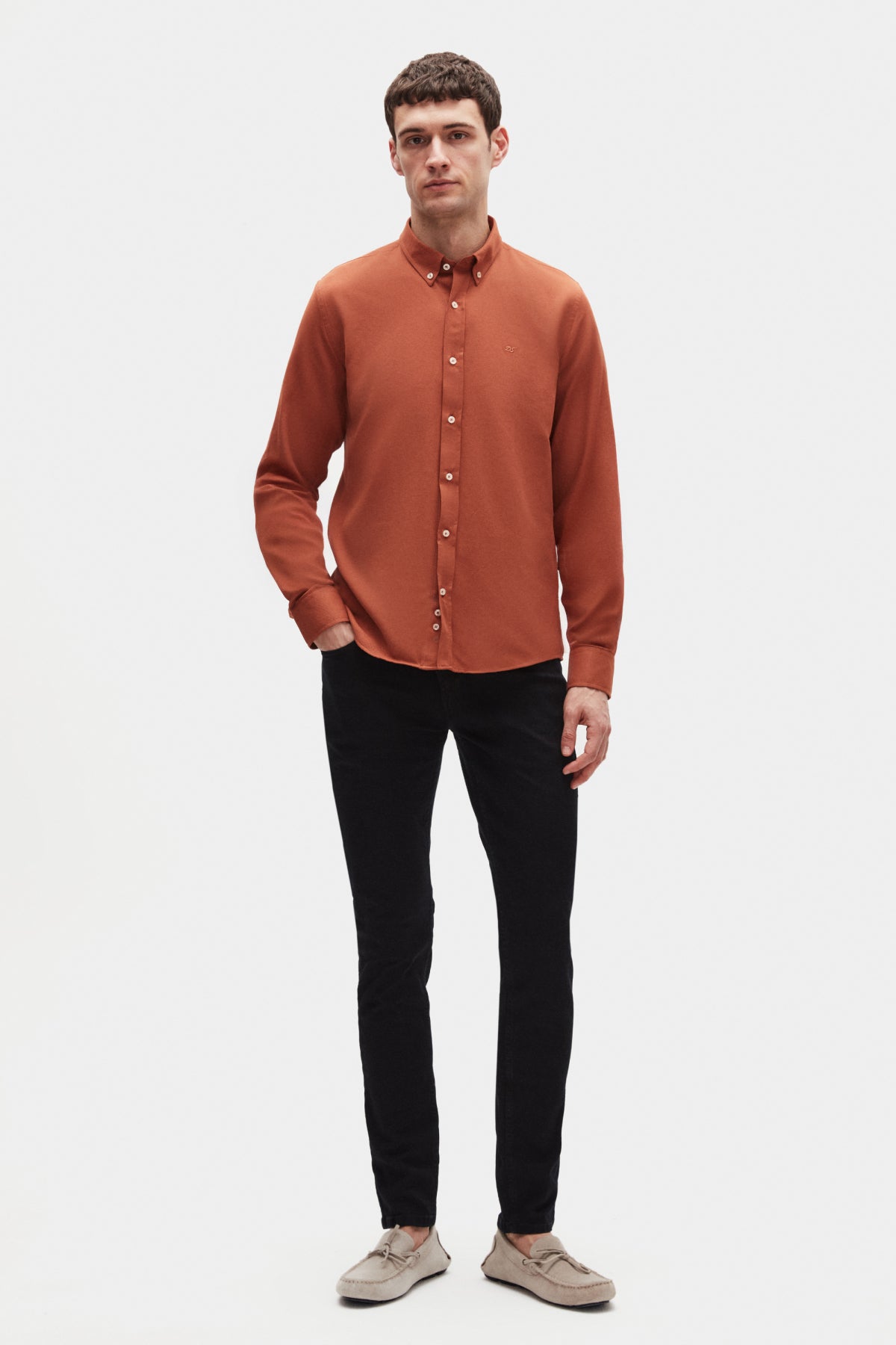 CAMASA SLIM FIT D'S DAMAT - Portocaliu