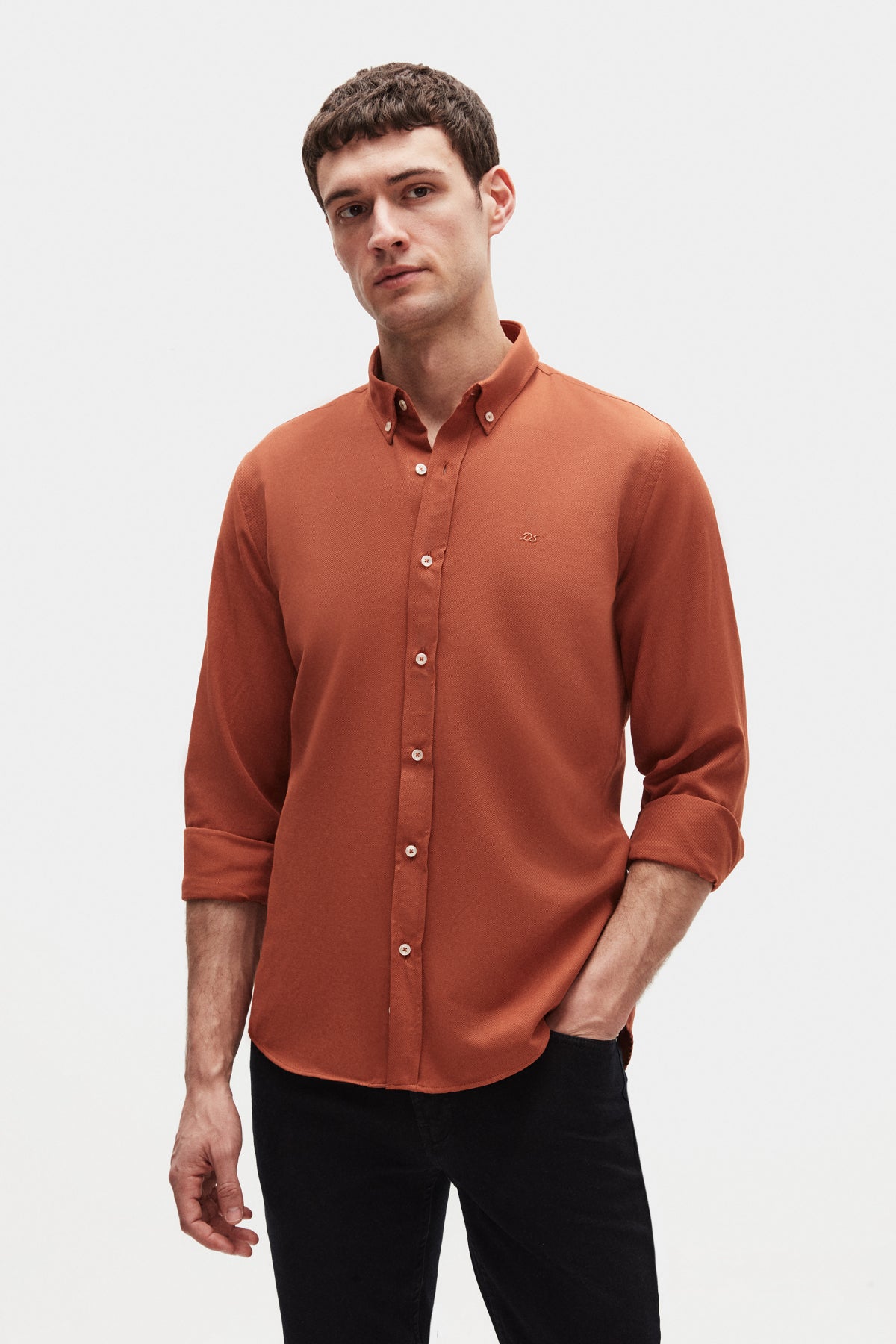 CAMASA SLIM FIT D'S DAMAT - Portocaliu
