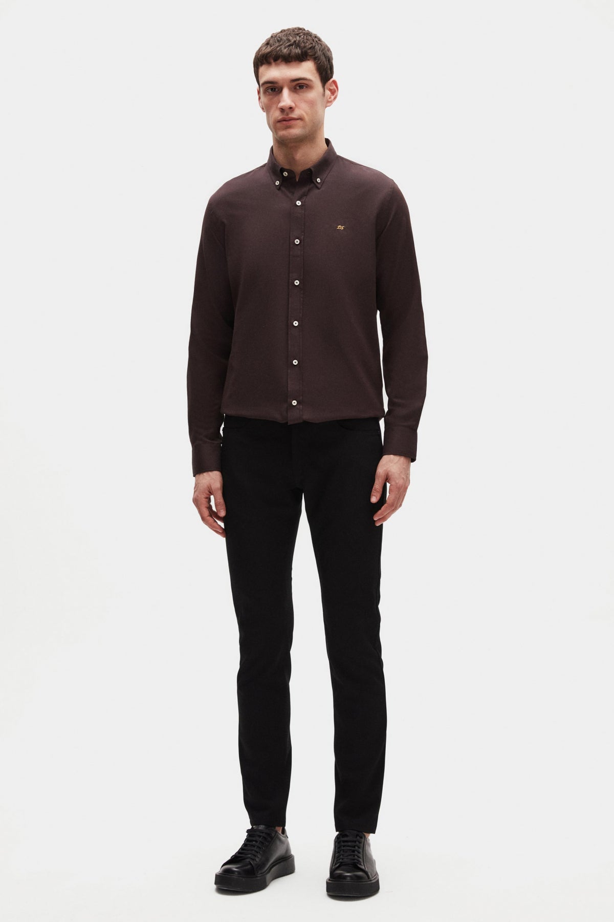 CAMASA SLIM FIT D'S DAMAT - Maro Închis