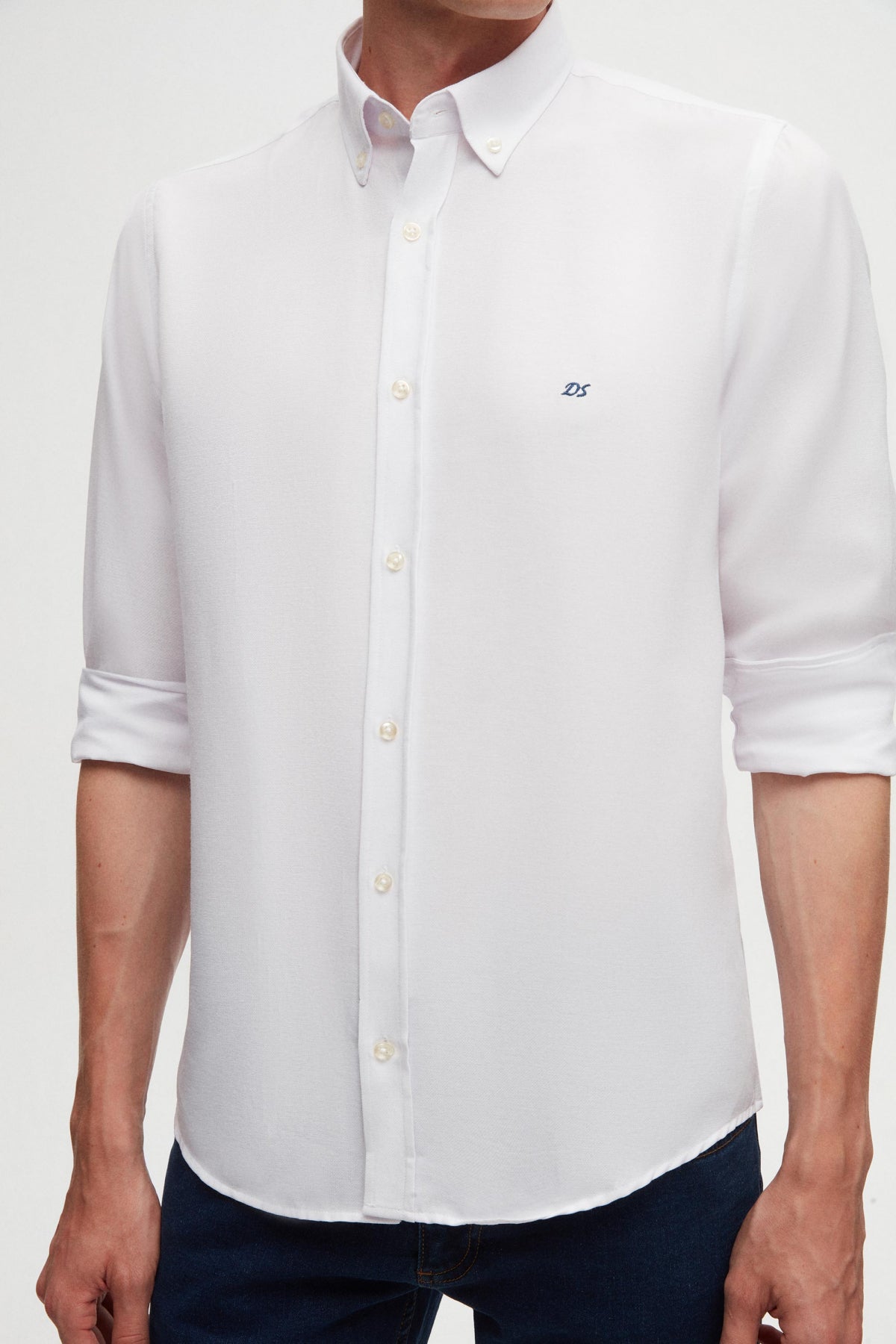 CAMASA SLIM FIT D'S DAMAT - Alb