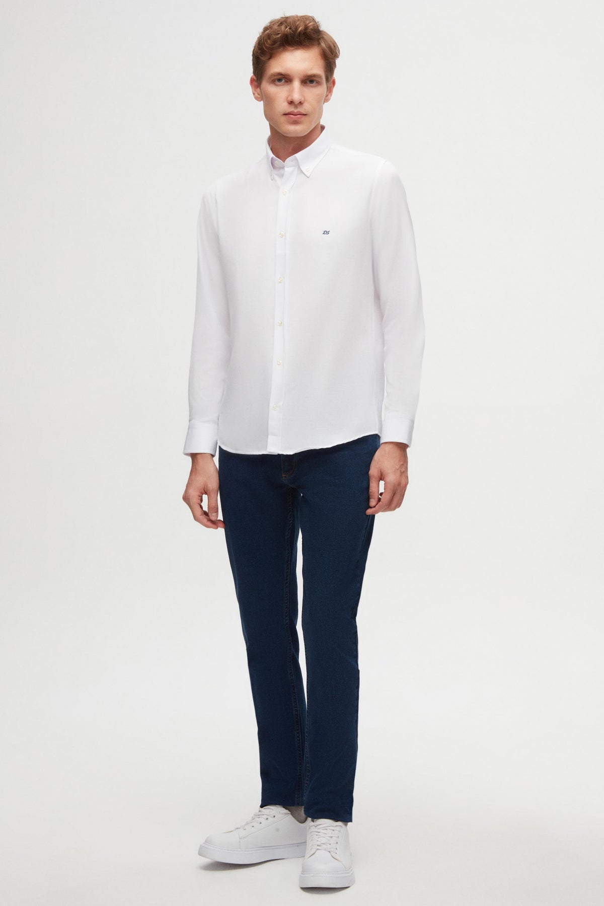 CAMASA SLIM FIT D'S DAMAT - Alb
